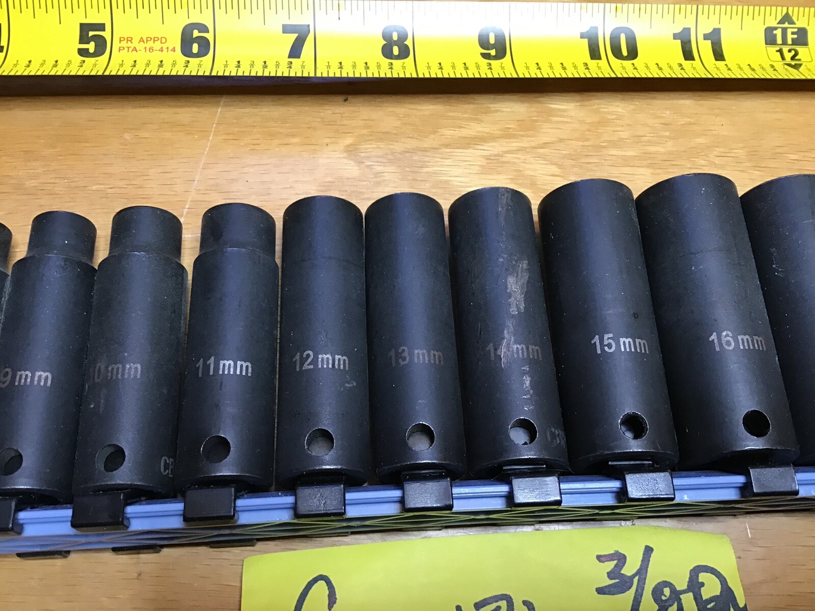 Cornwell Tools 3/8 Dr 6 Pt Metric Deep Impact Set 13 pcs Sizes 7-19 mm No Rail
