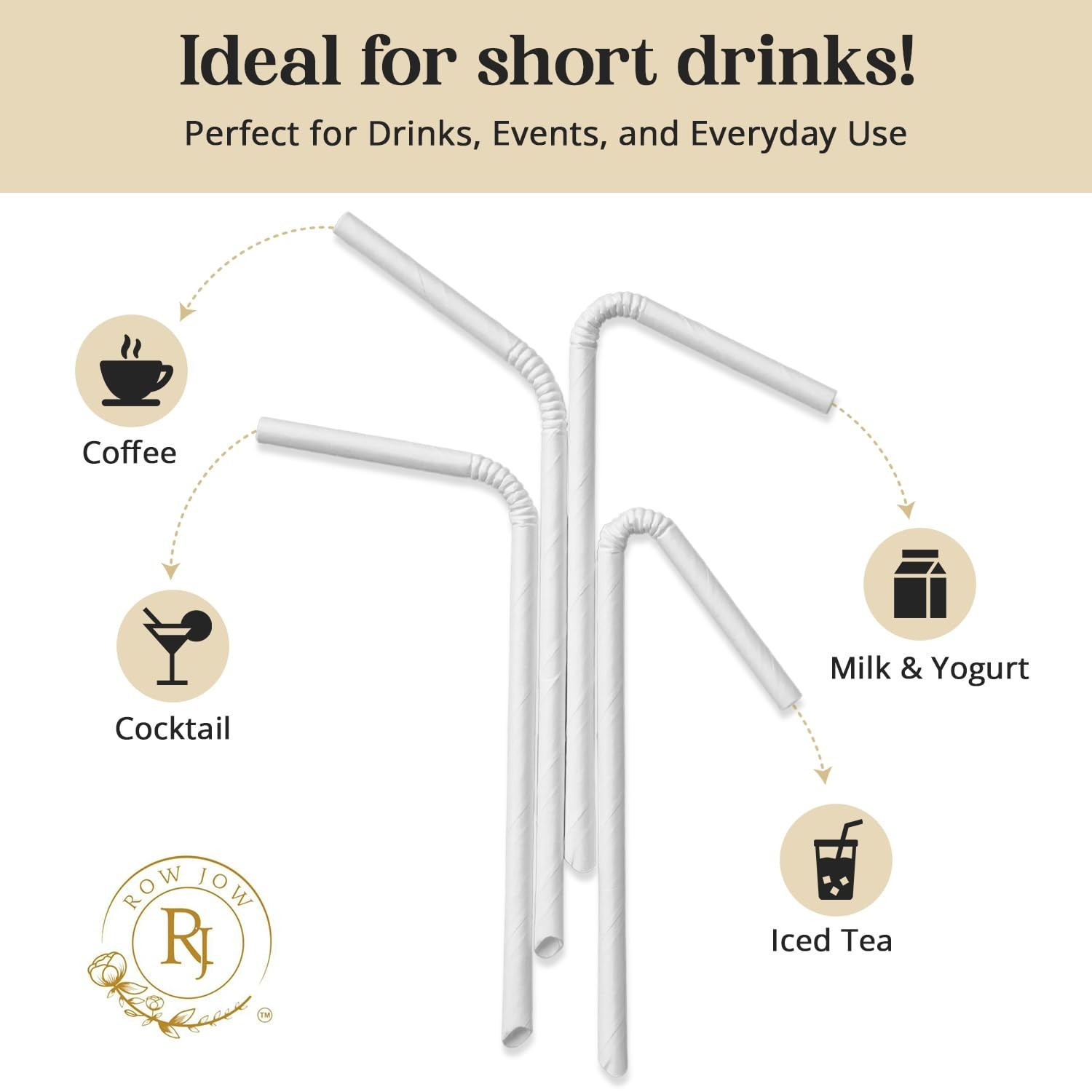 24 Hours Flex Paper Straws – (100pcs Paper Straws) 100% Biodegradable Ecofrie…