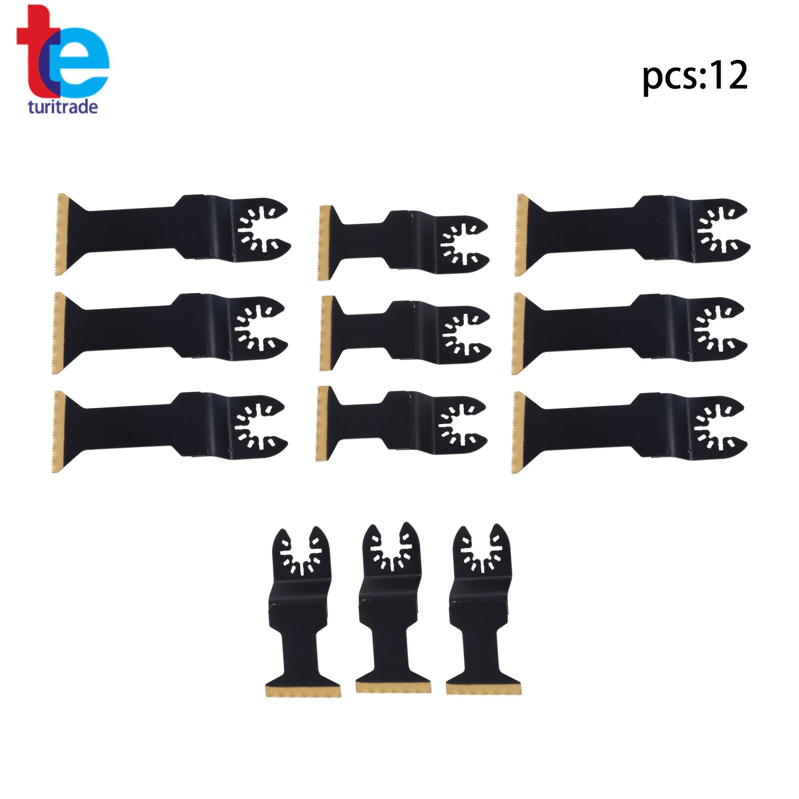 12 PIECES TITANIUM OSCILLATING SAW BLADES EXTENDED METAL CUTTING BLADES