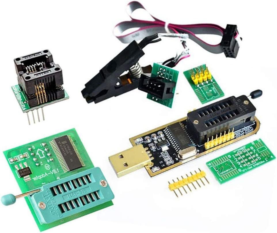 EEPROM BIOS USB Programmer CH341A + SOIC8 Clip + 1.8V Adapter + SOIC8 Adapter…