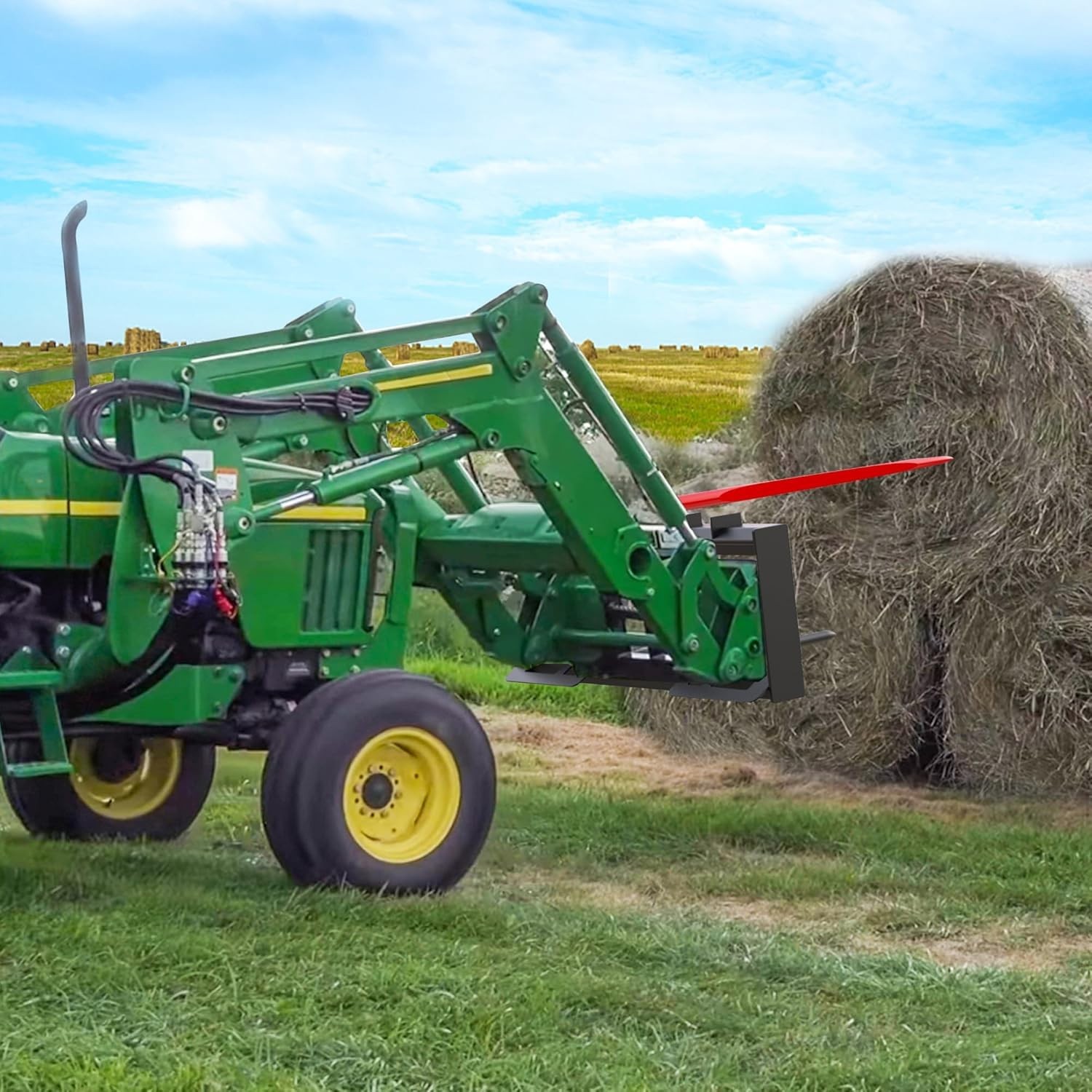 2000lbs Capacity Hay Bale Spear for Bobcat Tractors – Quick Attach & Durable
