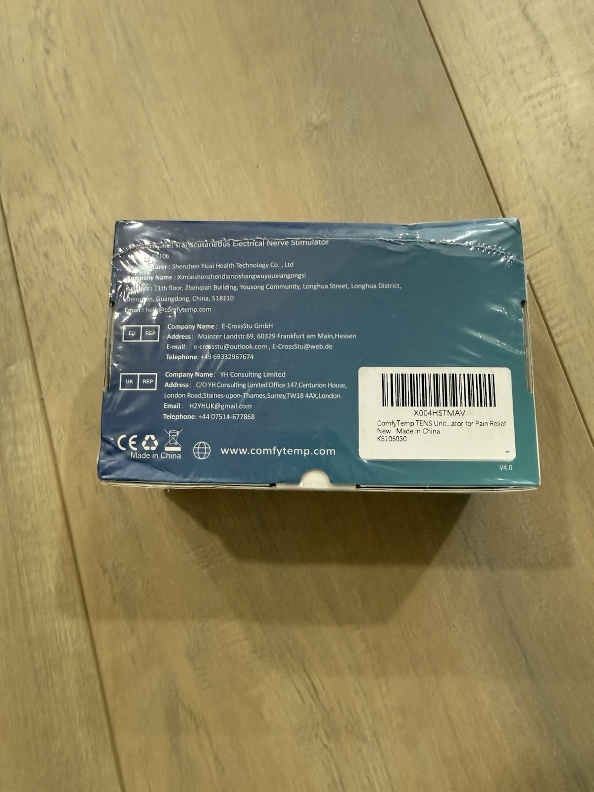 Comfytemp K6106030 TENS/EMS Unit, 24 Programs, 20 Strength Levels