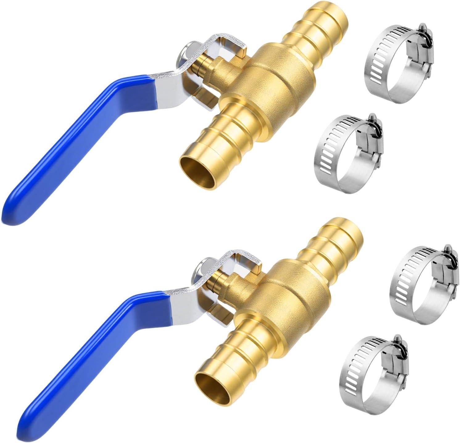 5/8″ Brass Hose Barb Ball Valve 2pcs