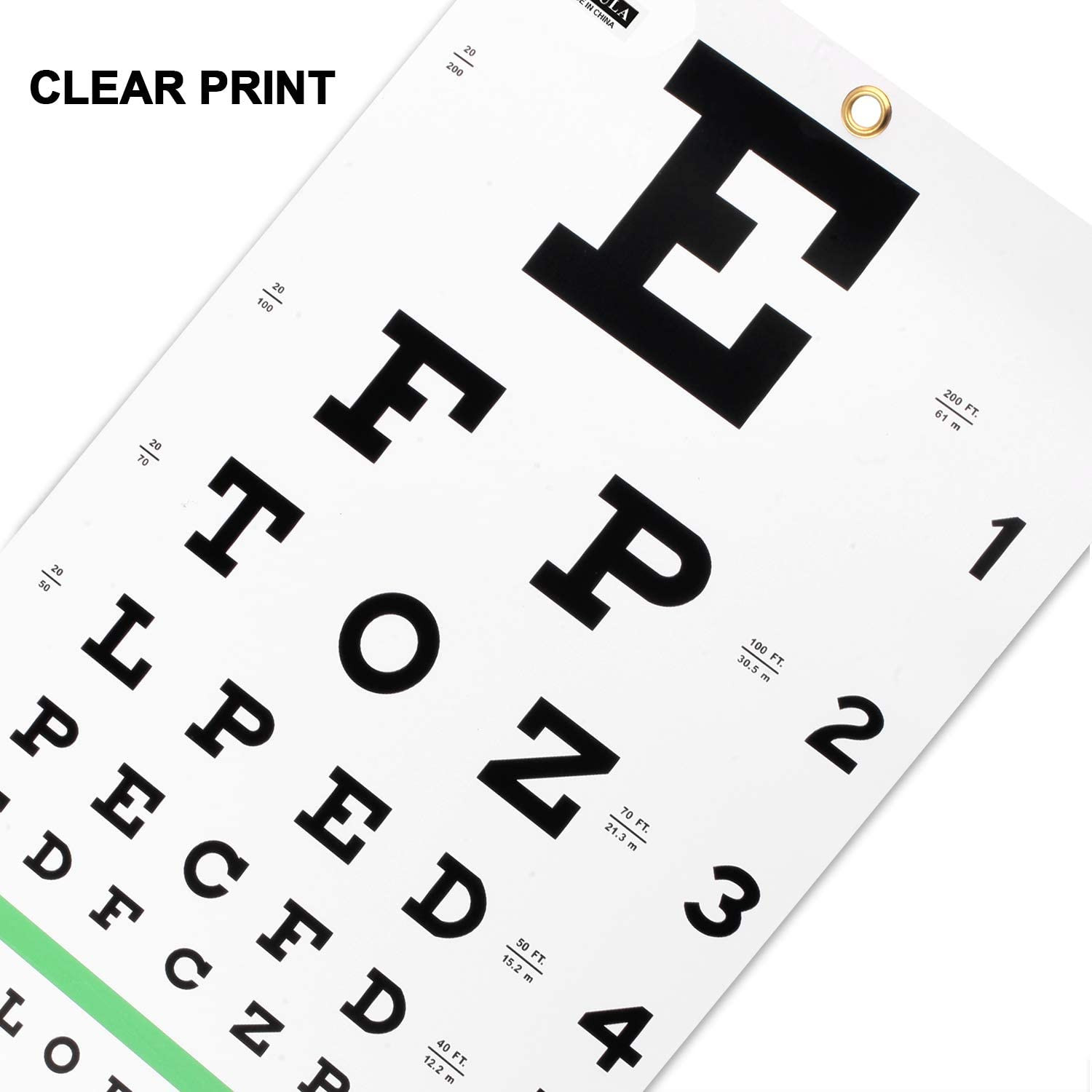 Eye Chart for Exams – Snellen Wall Chart 20 Feet, 11 X 22 in.