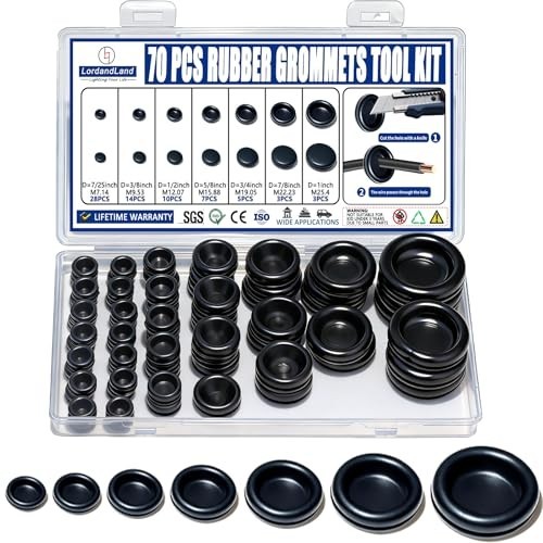 Rubber Grommet Kit 70 Pack 7 Sizes Firewall Rubber Hole Plugs Rubber Grommet…