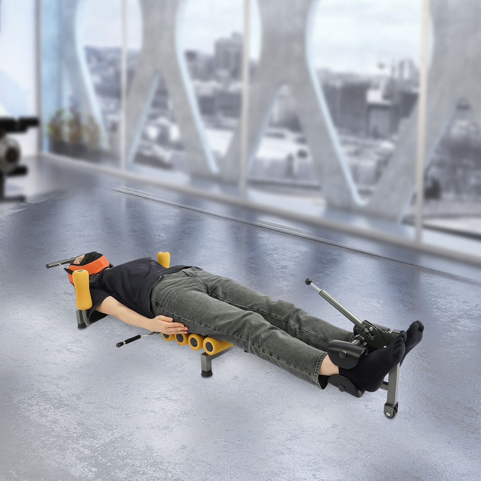 Traction Table Cervical Lumber Spine Back Stretcher Traction Bed 150kg/330.7lbs