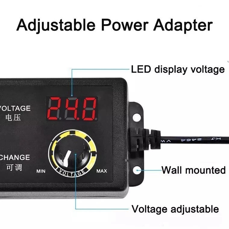 Adjustable AC/DC 60w Power Supply Adapter Charger Variable 3V-24V Universal