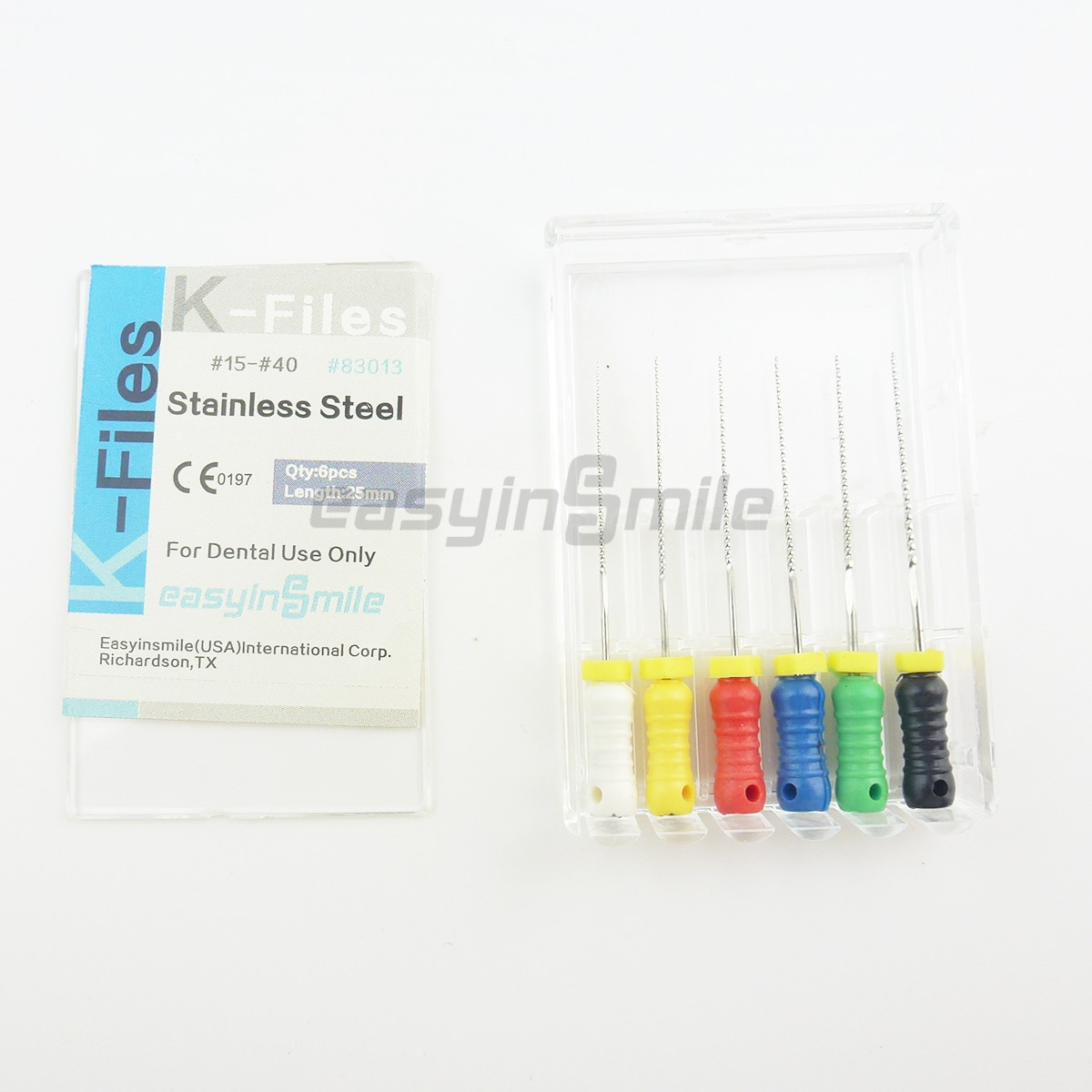 10Pks Easyinsmile Dental Endodontic K File Hand Use Root Canal File #15-40/45-80