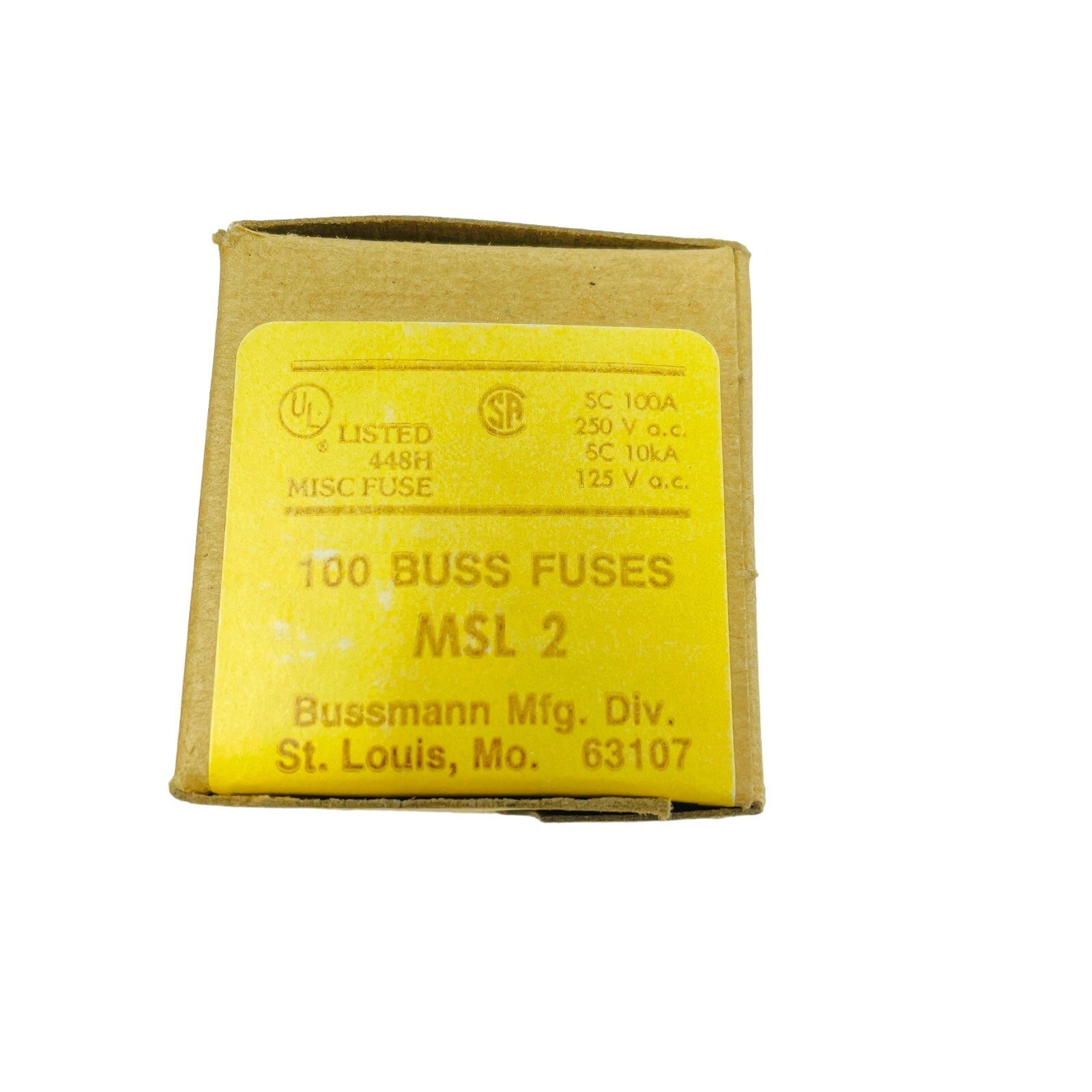 Box of Bussmann MSL-2 Cartridge Glass Fuse Slow Blow 250V 2A New Approx. 100 pcs