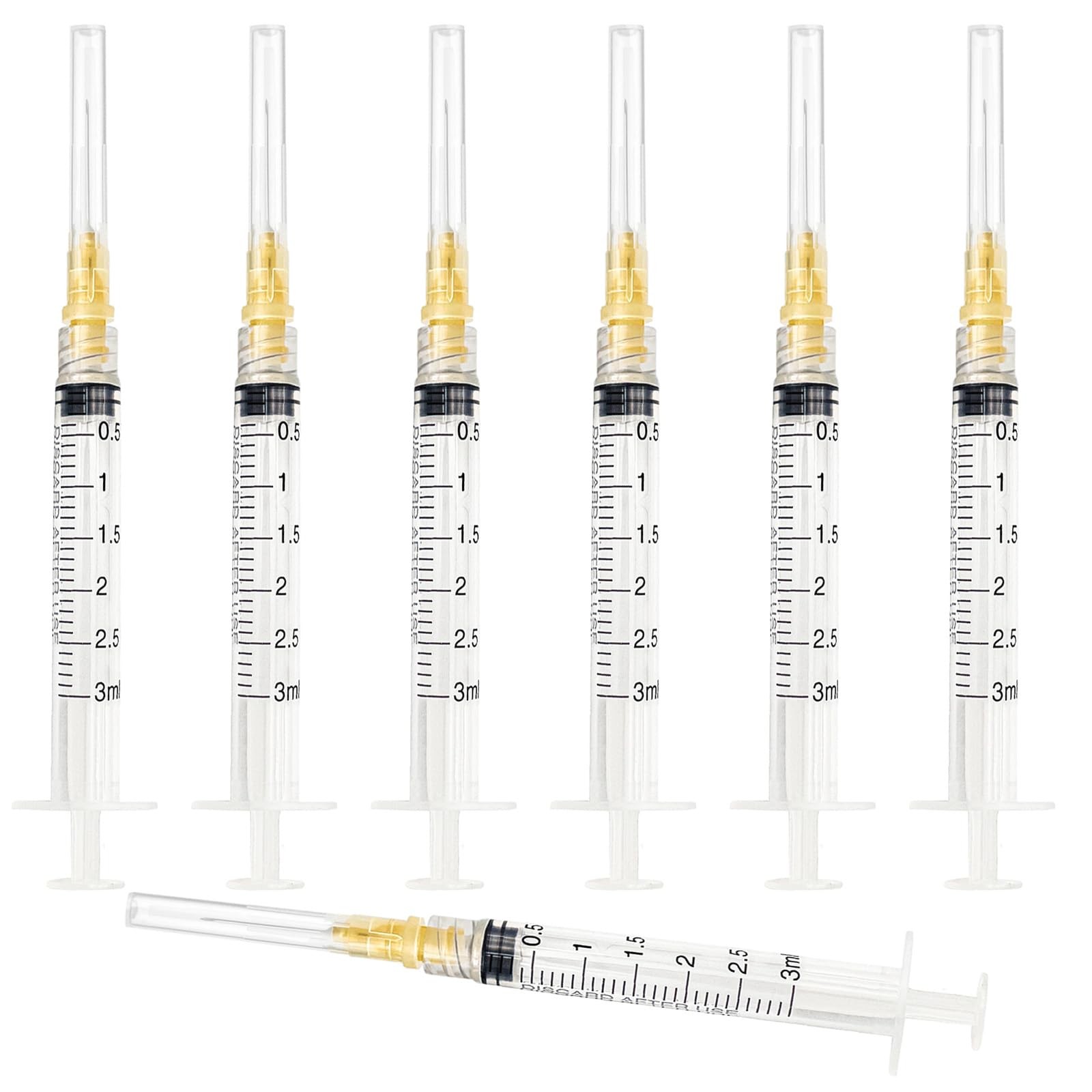 VIDDEL 30PCS 3ml 25G 5/8 inch Science Lab Accessories, 3ml-25g5/8in, WHITE