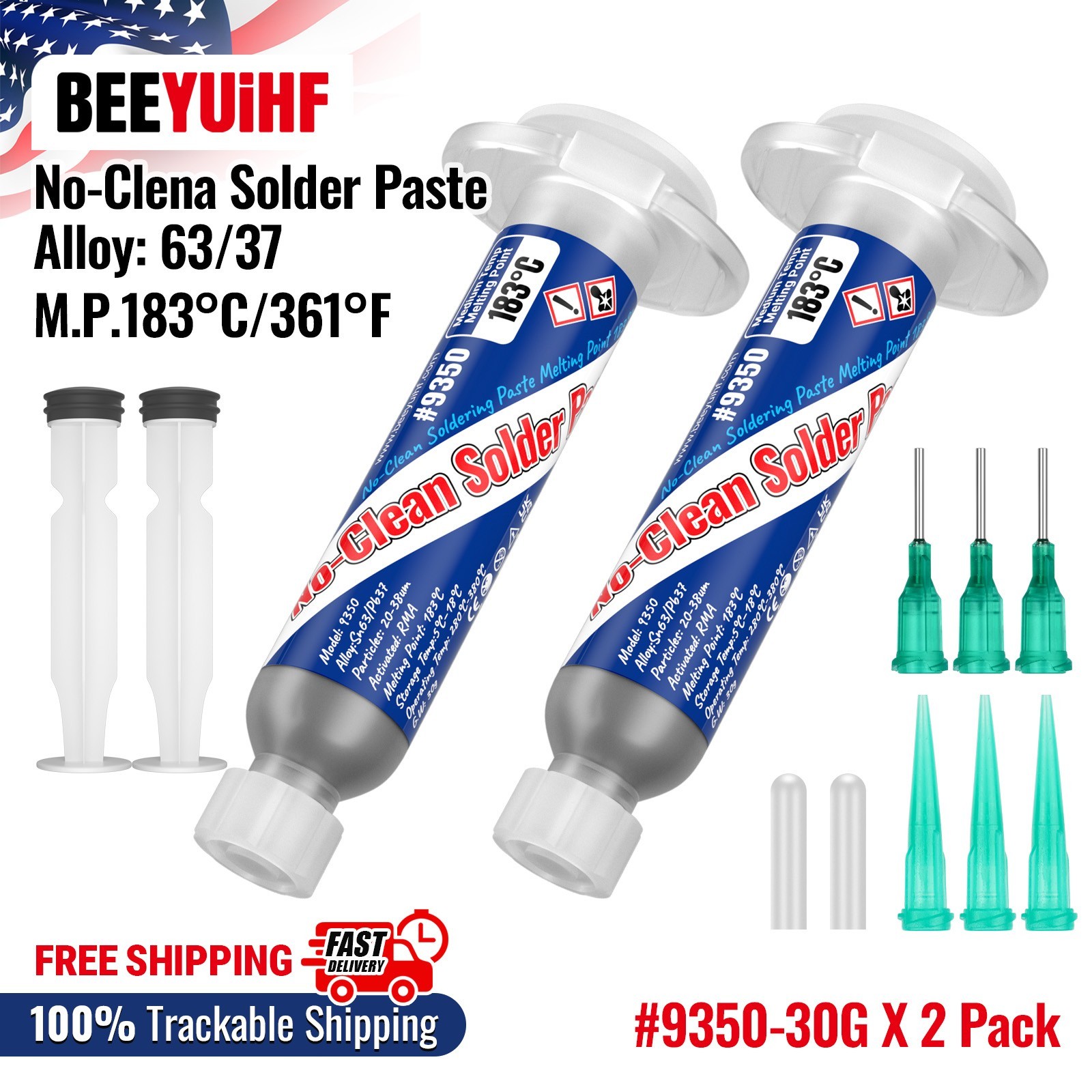 BEEYUIHF 30g x 2 Tin BGA Solder Paste Sn63Pb37 for PCB SMD Electronics Repair