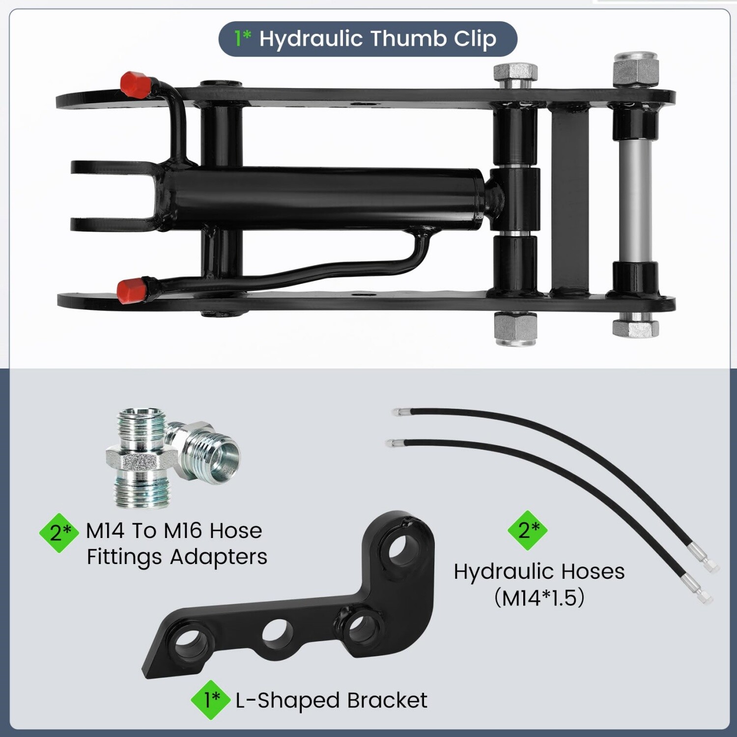 Mini Excavators Hydraulic Thumb Clip, Thumb Below 3 Tons with L-Shaped Bracket