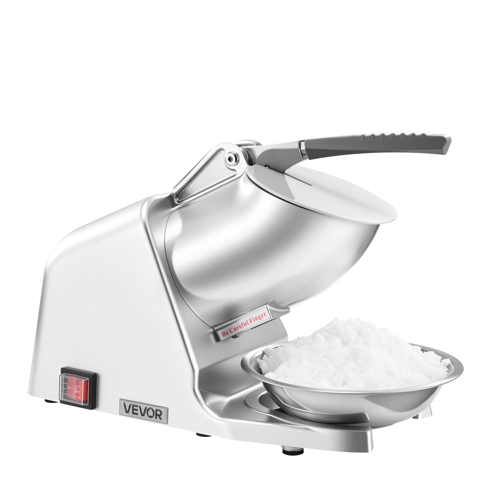 VEVOR Commercial Ice Crusher 143LBS/H Electric Snow Cone Maker Shaved Ice Silver