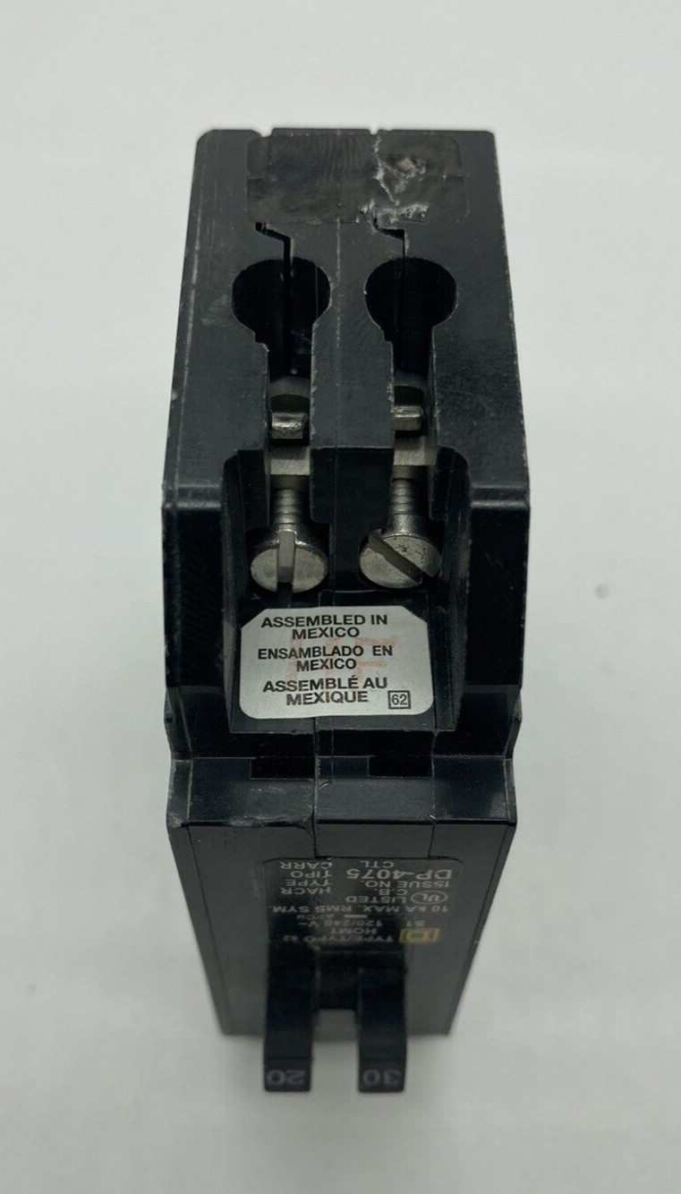 New Homeline HOMT3020 1 Pole 30/20 Amp 120V AC Type HOMT Plug In Tandem Breaker