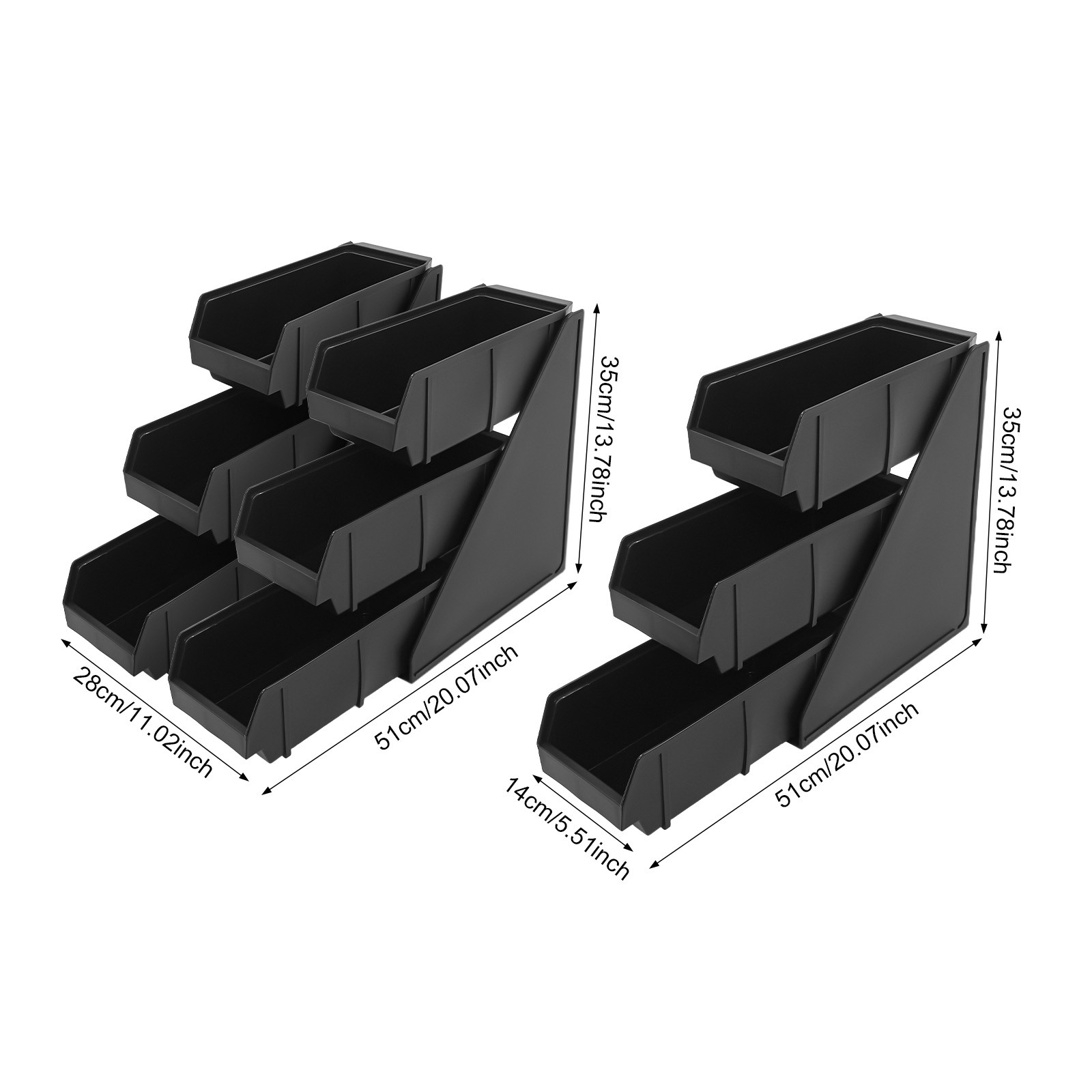 3 Pcs 9.44*4.72in Silicone Square Blue& Red& Black Mini Ice Cube Trays Molds