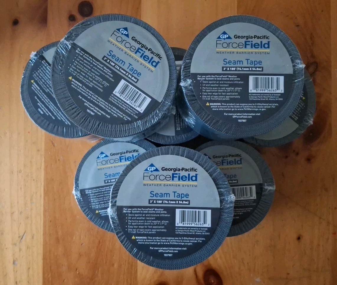 Georgia-Pacific Case Of 8 Rolls ForceField Seam Tape 3″ x 180′ 1365980