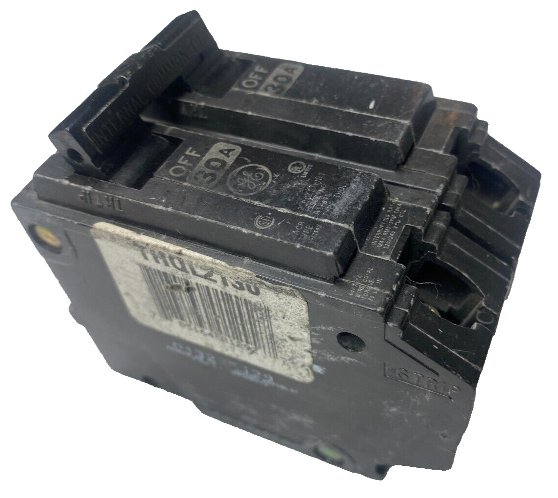 30A GE THQL2130 Circuit Breaker 30 Amp 2 Pole 10kA@120/240V Internal Common Trip