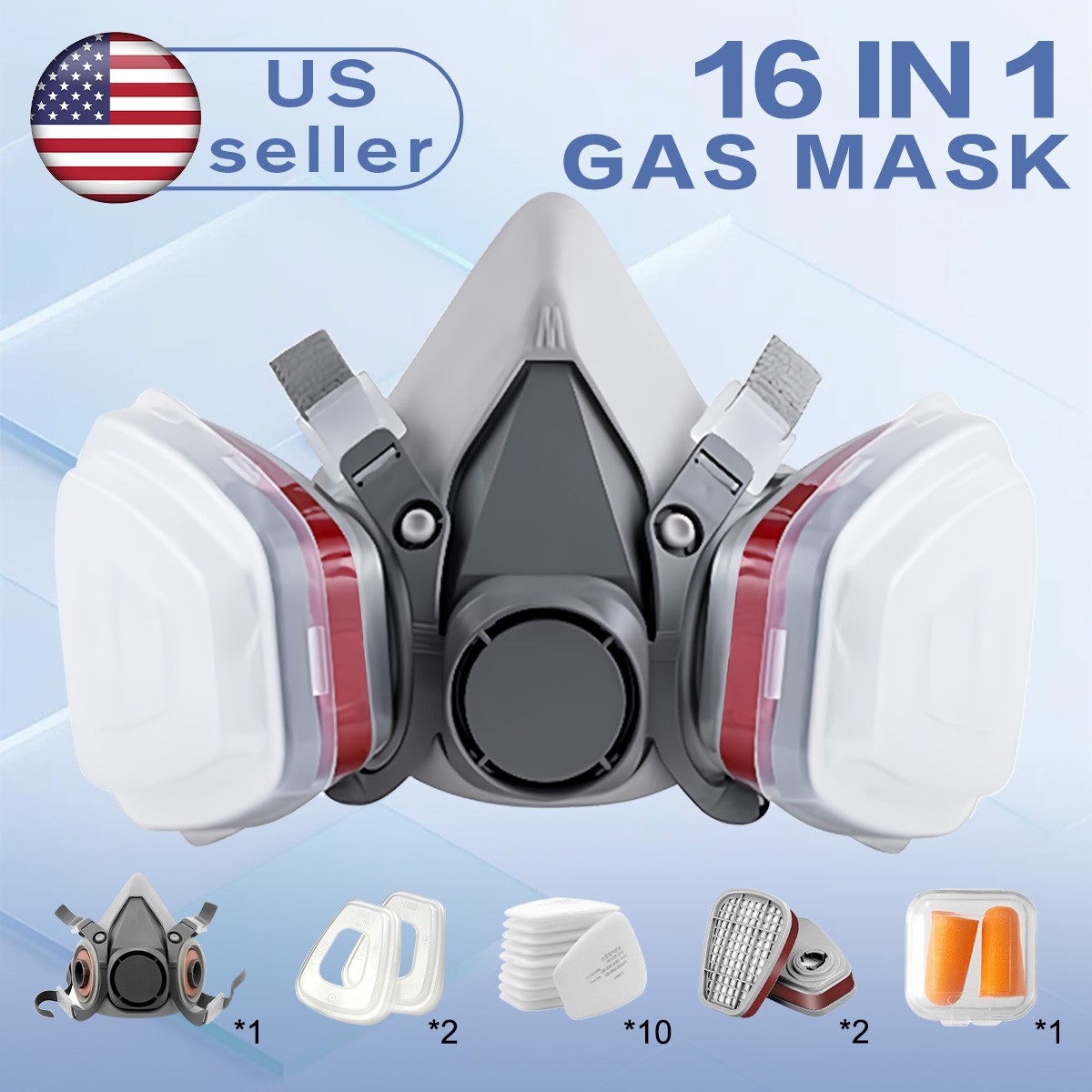 PRO 6200 Half Face Respirator Gas Mask Facepiece for Painting Spraying Work