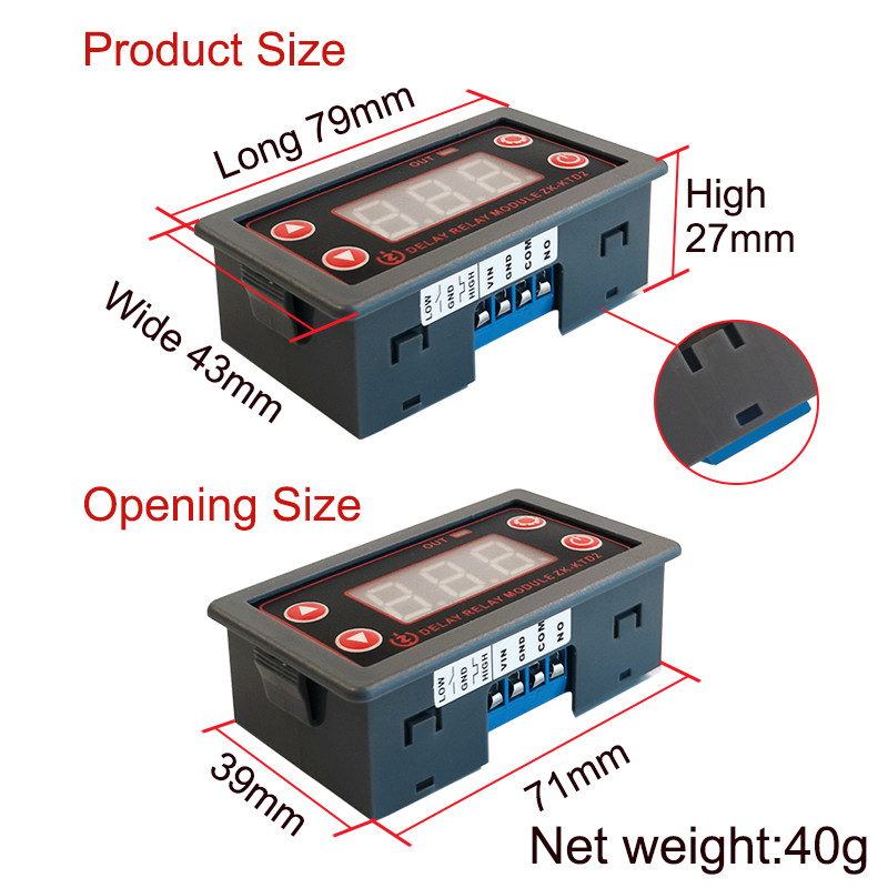 ZK-KTD2 DC 5V-30V Relay Switch Cycle Timing Delay Relay Switch Module