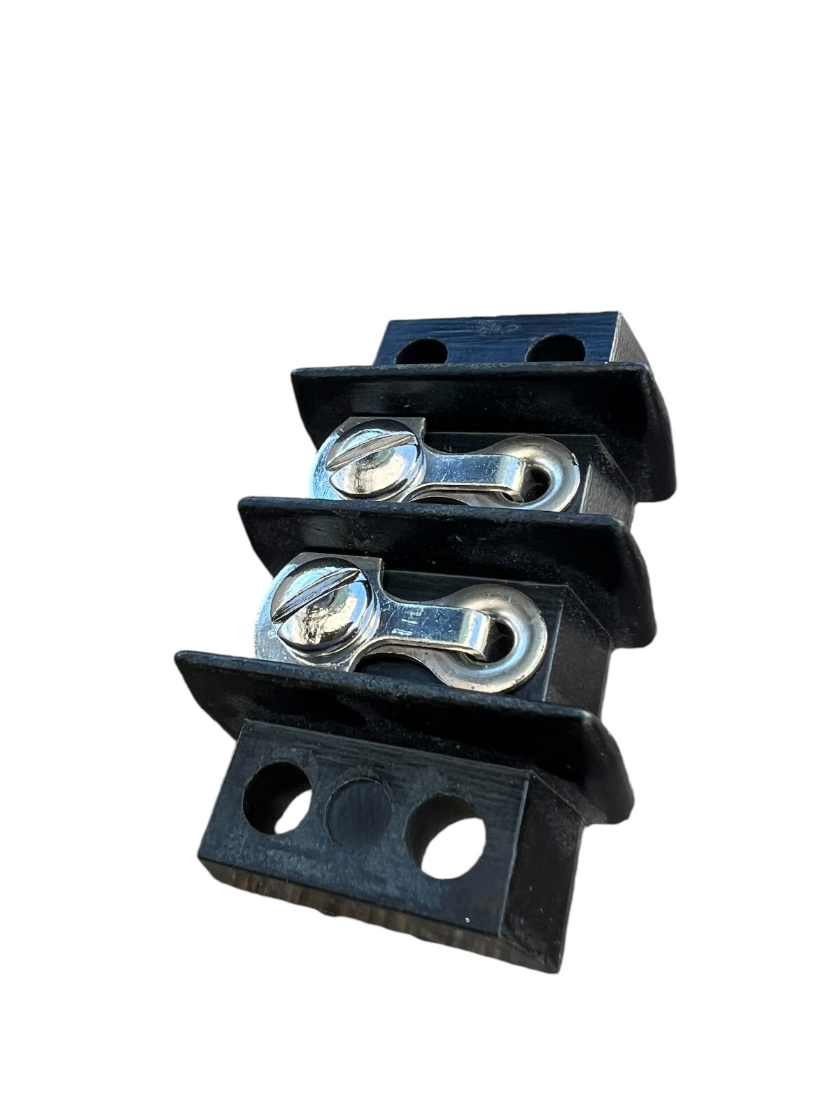 Barrier Strip Dual Barriers 2 Position Terminal CINCH Black 2 Screw Connectors