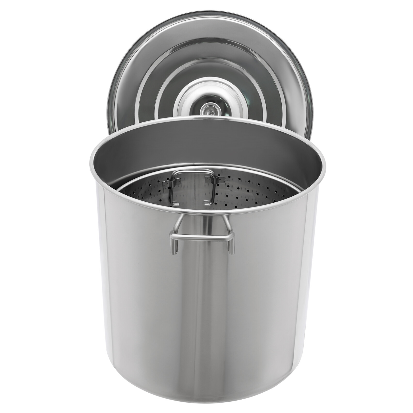 40L/42.27Qt Seafood Boil Pot Stainless Steel Shrimp Boil Stock Pot w/ Basket