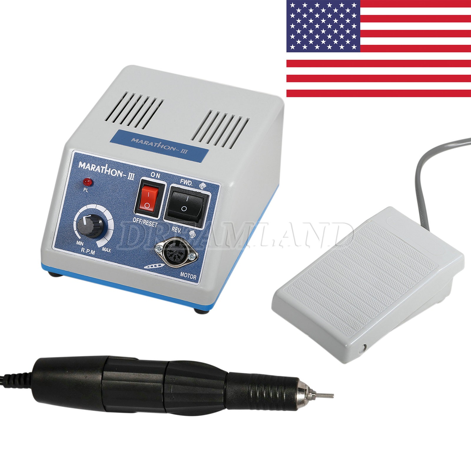 35K RPM Marathon- III Type Micro Motor 110V Foot Pedal Control Marathon-