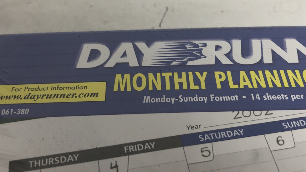 6 – Pack Day Runner Monthly Planning Pages 5 1/2 x 8 1/2 Non Dated