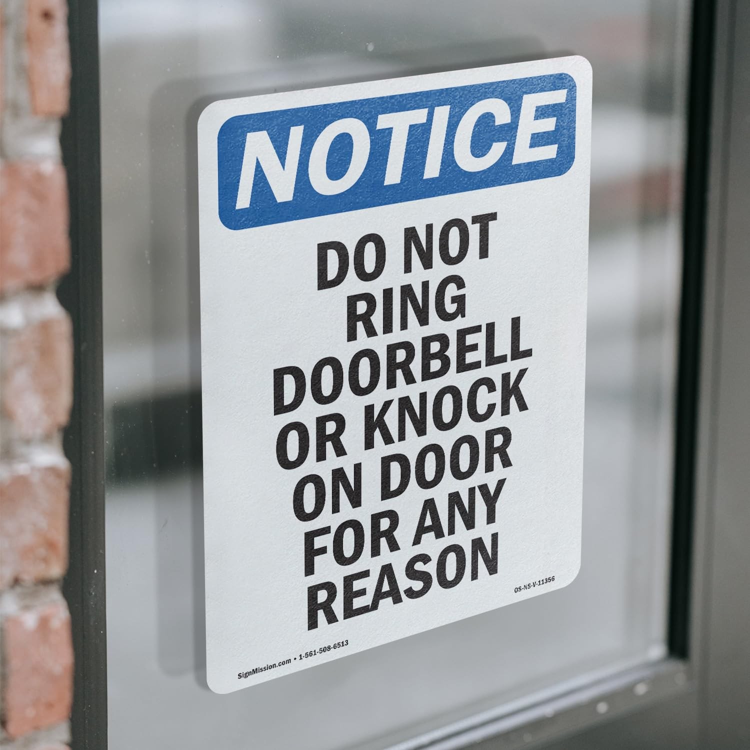 Do Not Ring Doorbell Or Knock OSHA Notice Vinyl Decal Label 24 Inch x 18 Inch…