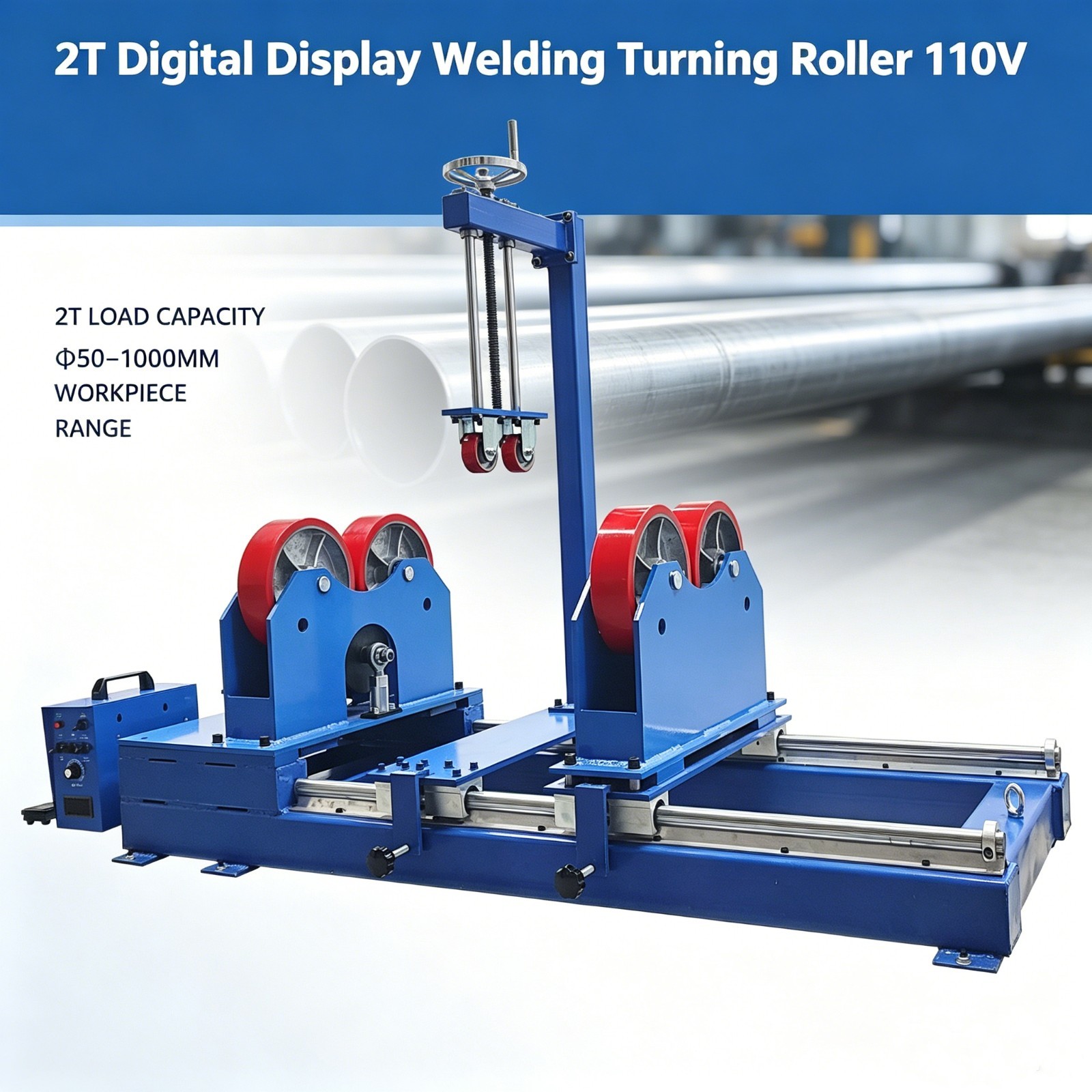 2T Welding Tank Turning Rolls Digital Display Welding Turning Roller Positioner