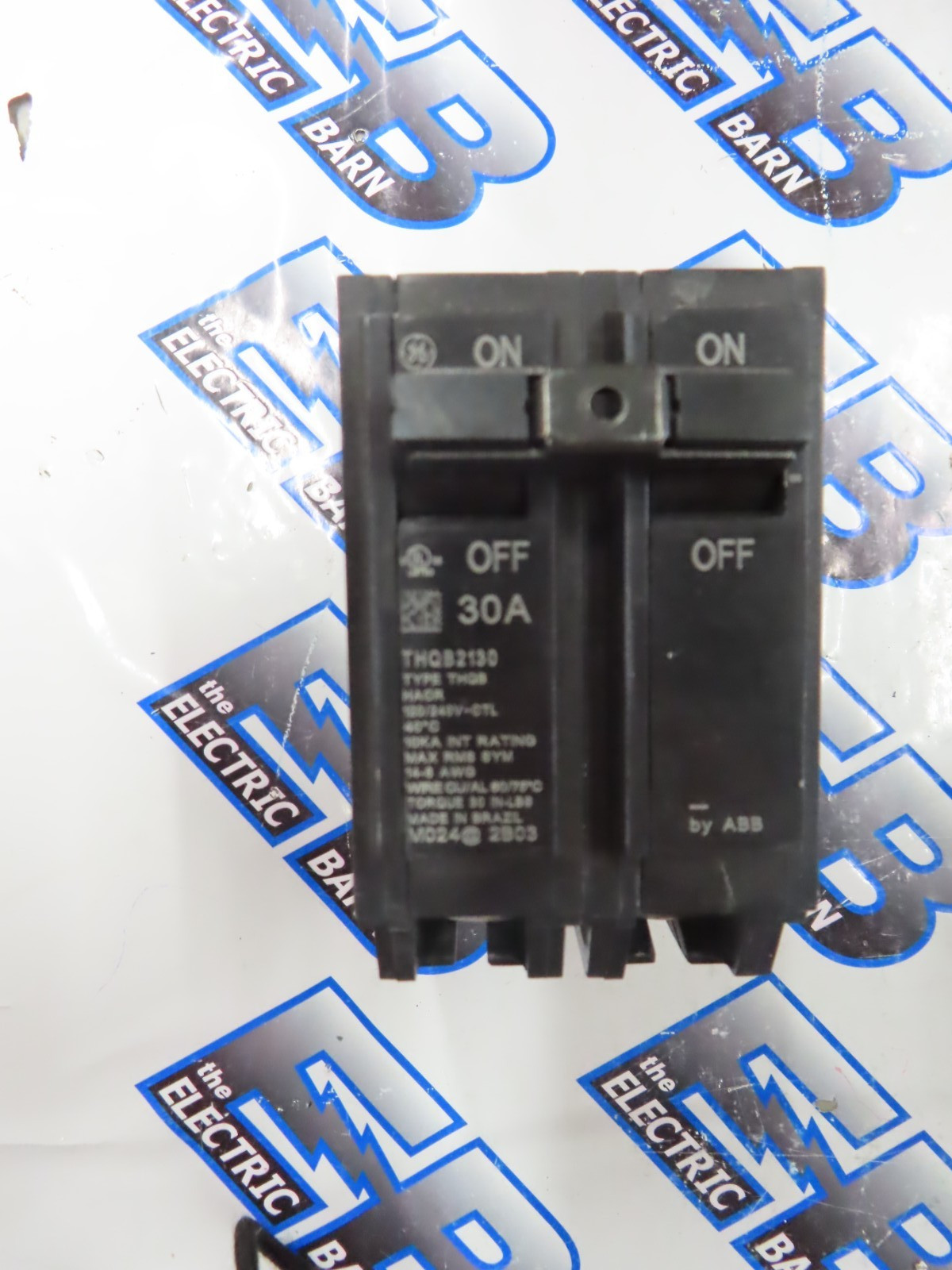 GE ABB THQB2130 Circuit Breaker 30 Amp 240 Volt 2 Pole (NS) Bolt On 10K -NEW-O