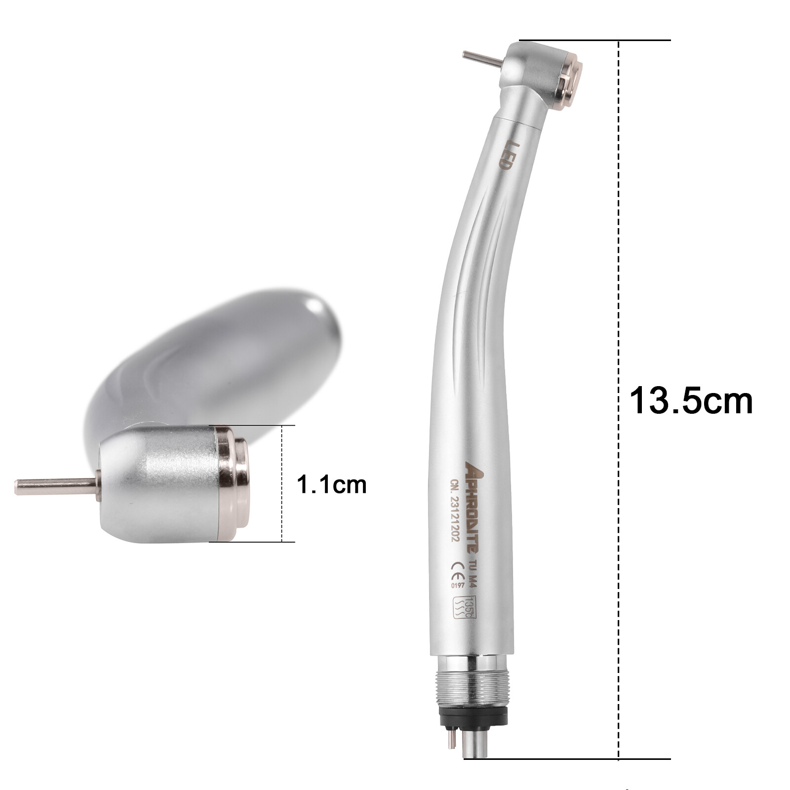 Dental High Speed Handpiece LED E-generator Push Button 3 Water Spray 4H US