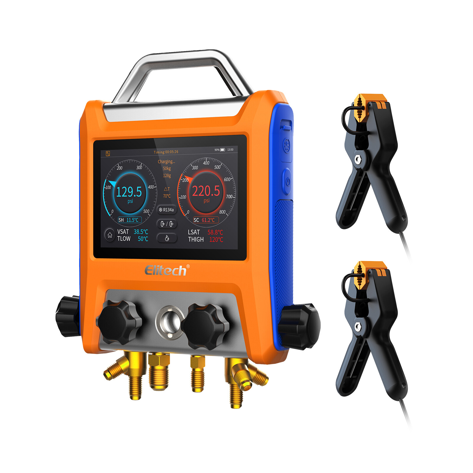 Elitech Manifold Gauge EMG-40V +ILD-200 Leak Detector+LMC-100A 220LBS Scale