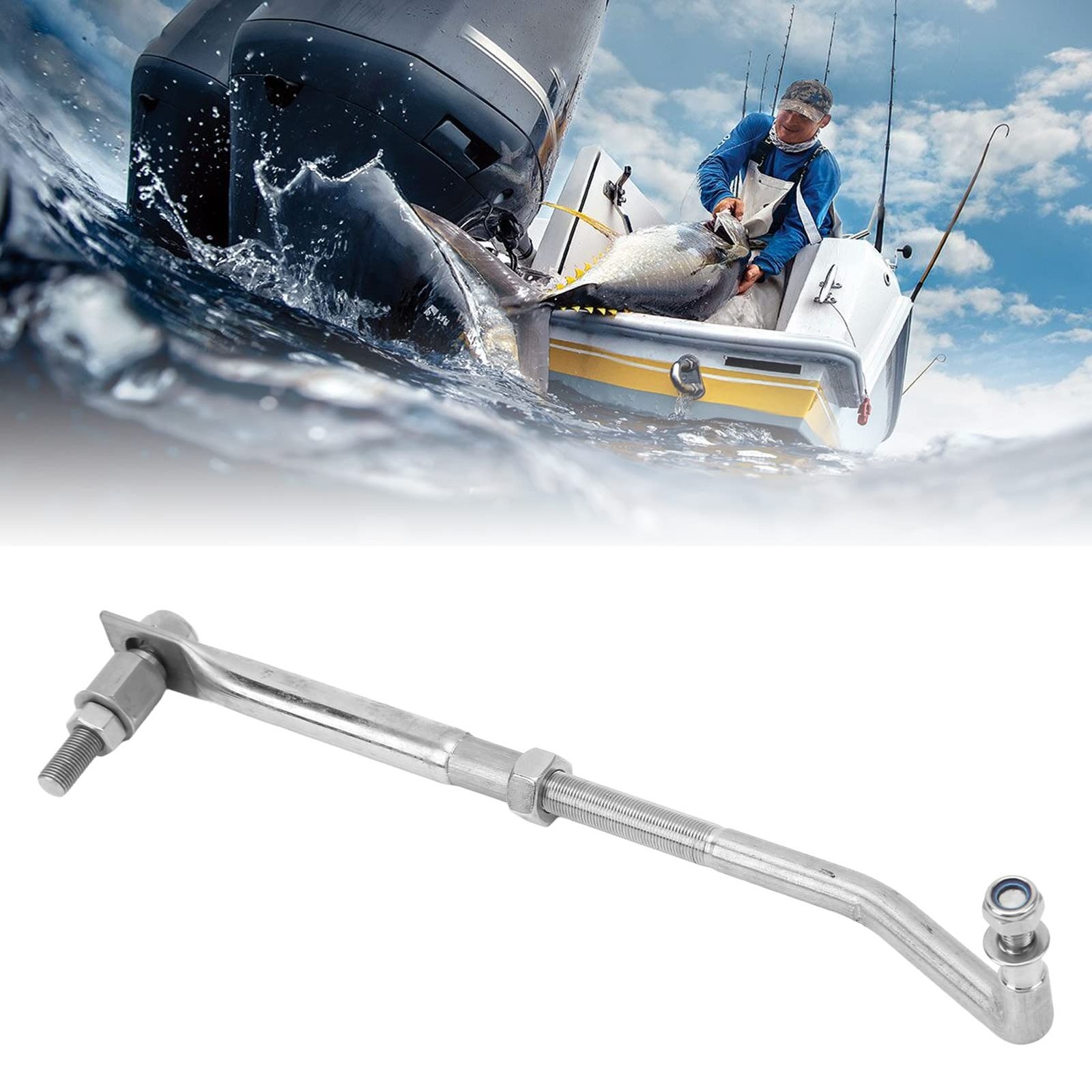 Outboard Motor Steering Link, 265‑315mm Adjustable Stainless Steel Material, …