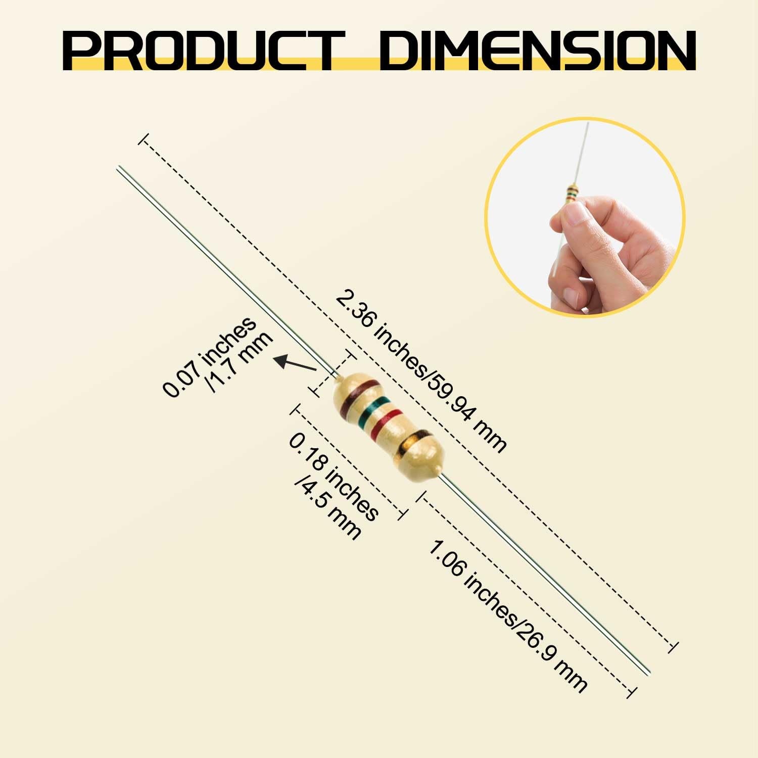 Resistor Assortment Kit – 50 Values, 1/4W 0 to 10M Carbon Film Resistors, 500 Pc