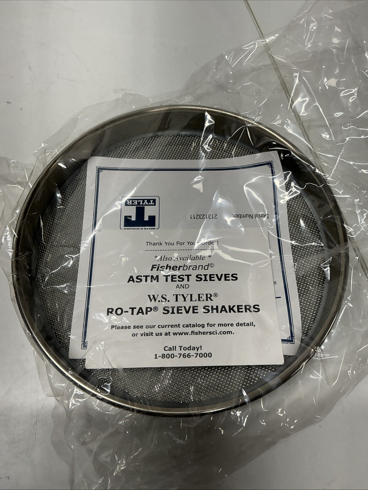 Fisherbrand Test Sieve 8”-HH-SS-SS-US-#20 SIEVE V-757