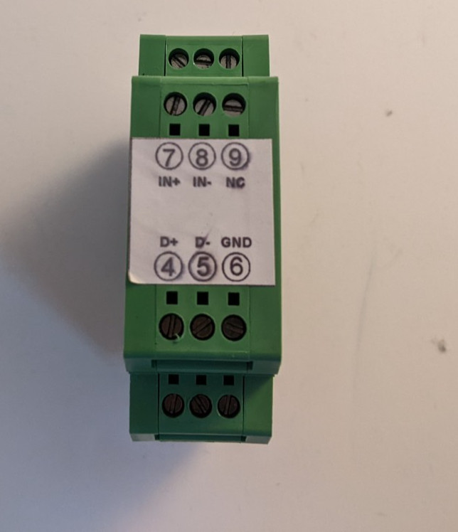 Input: 0-10V to Output: RS-232 converter DIN Rail