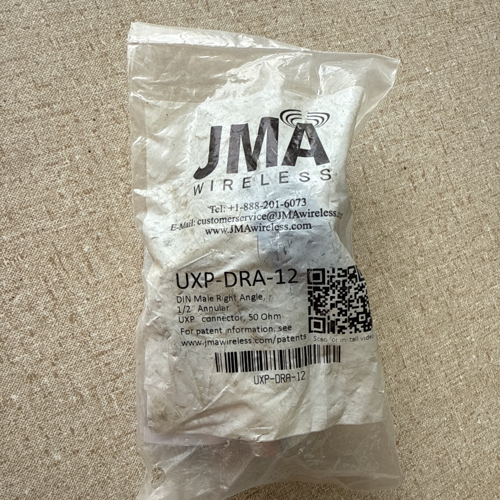 JMA UXP-DRA-12 7-16 DIN Male Right Angle Connector for 1/2″ Annular (Lot of 42)