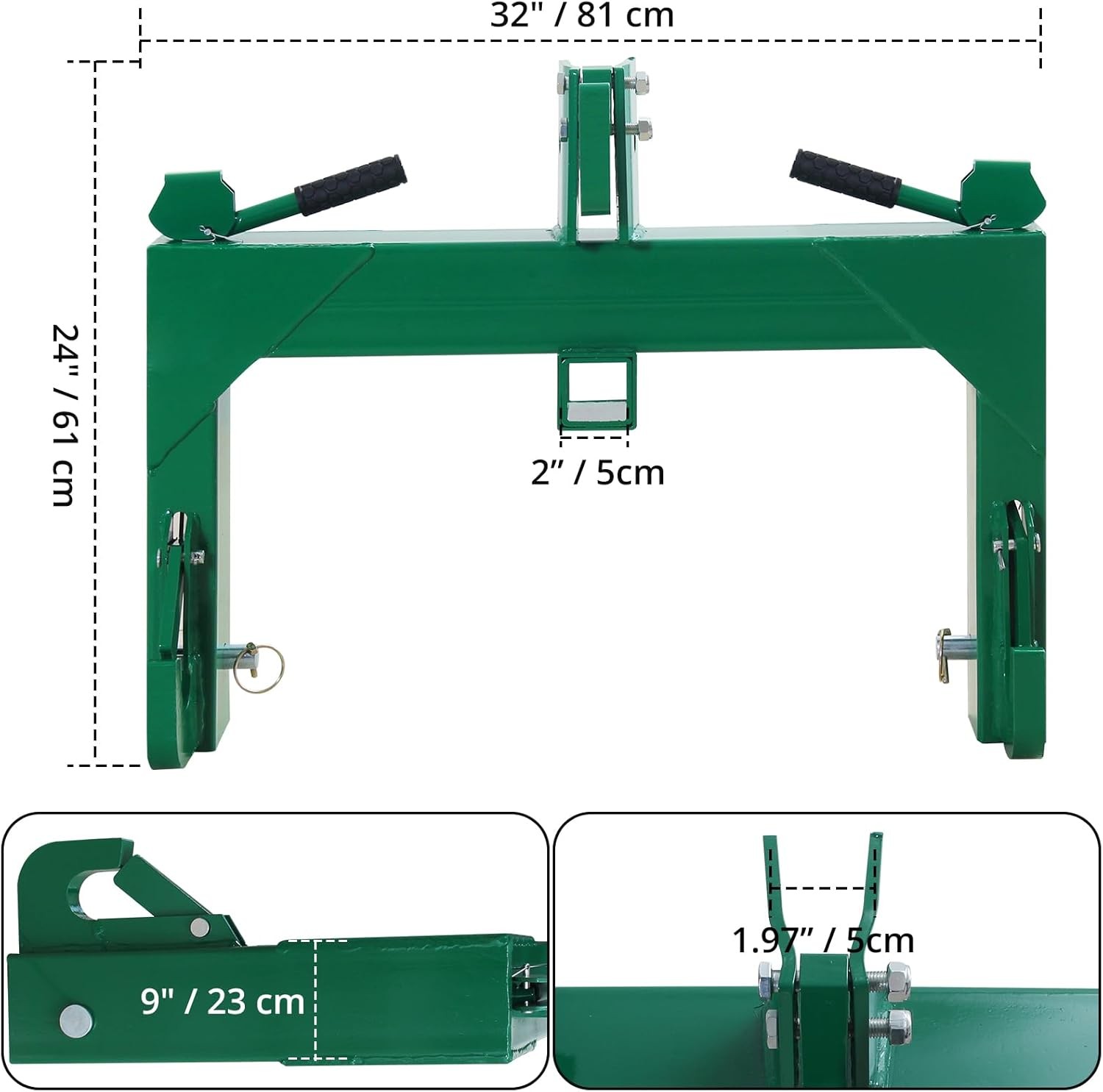 GARVEE 3 Point Quick Hitch Attachments with 2-Inch Receiver Hitch 3000 LBS