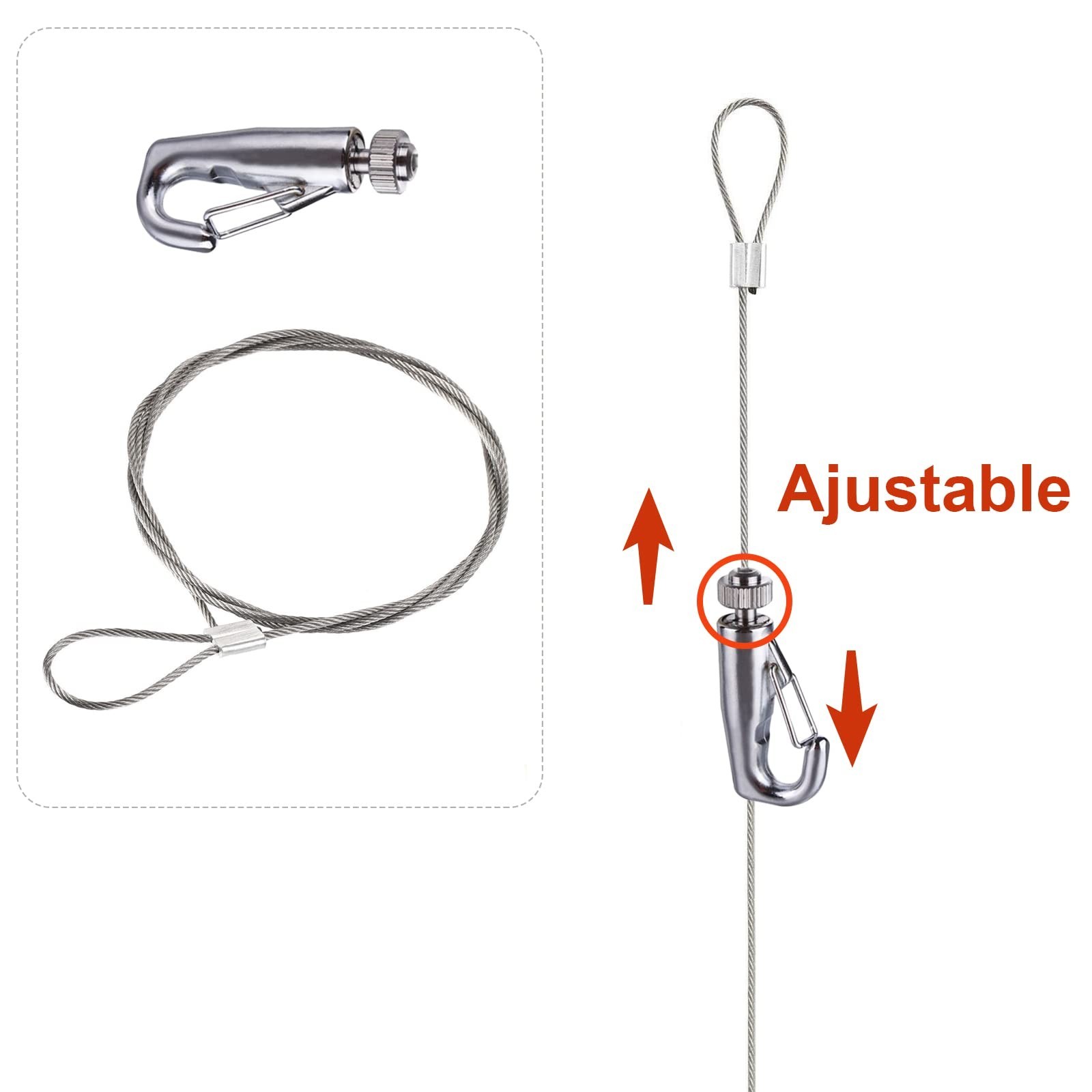 6 Pack Picture Rail Hooks and Wire Hanging System, 6.5 Ft Wire Cables, Adjust…