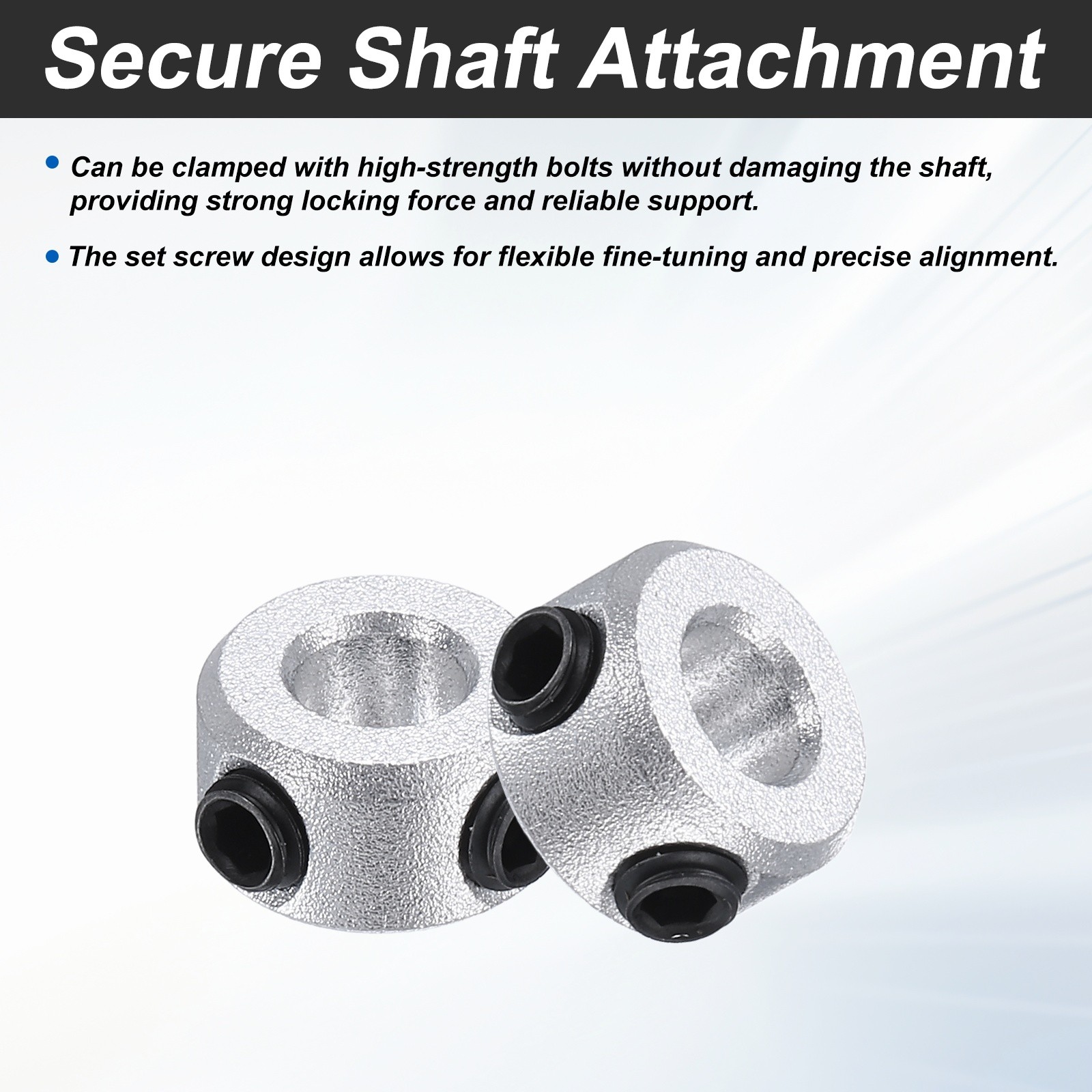 10Pack Shaft Collars, 5mm Bore 6mm t Axle Collars 11mm OD, Silver