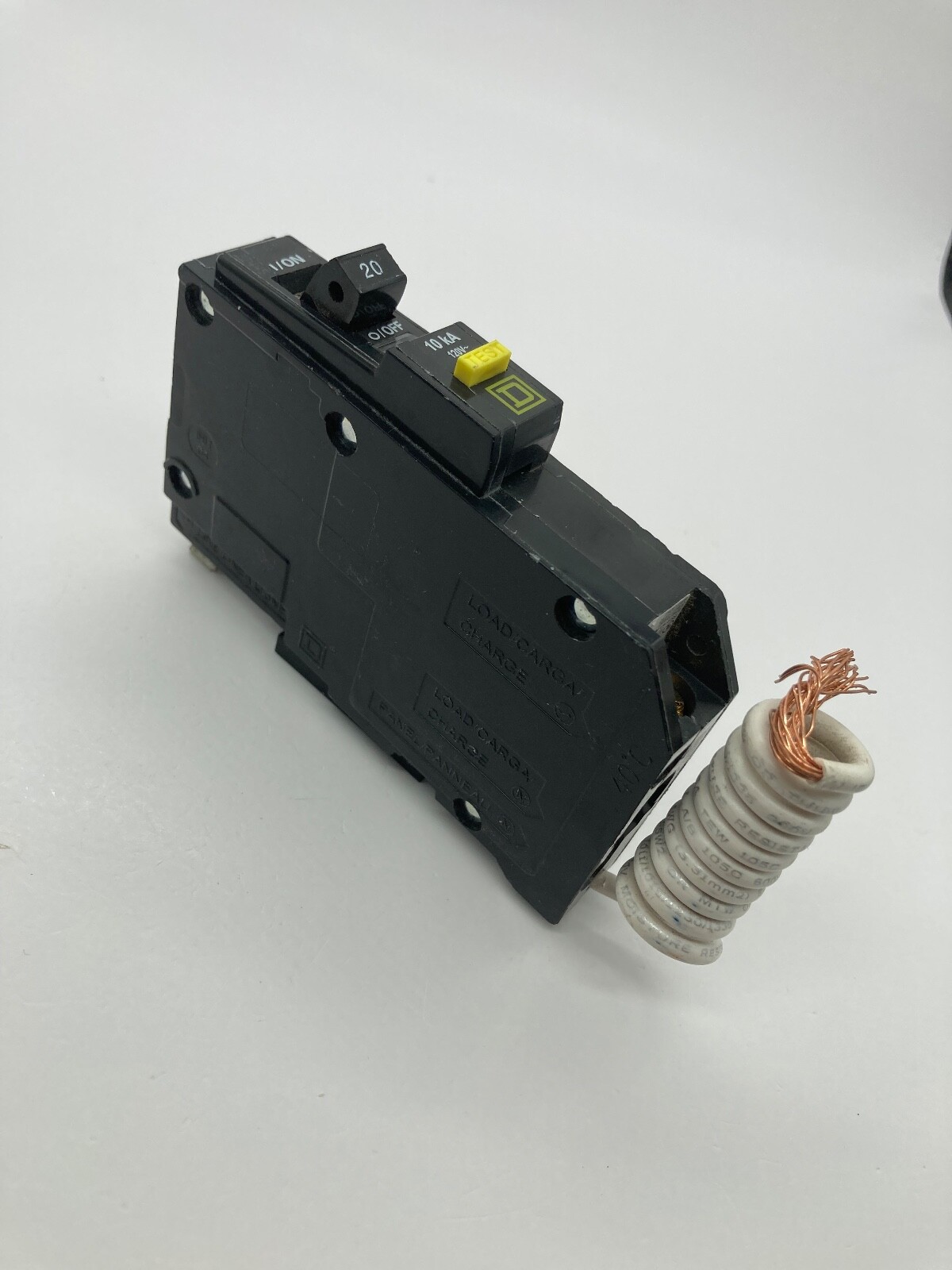 Square D QO120GFI 1 Pole 20 Amp 120VAC Plug On Ground Fault GFCI Circuit Breaker