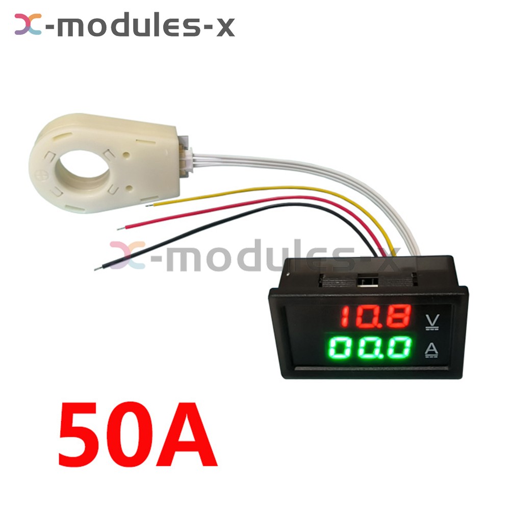 DC0-300V 50/100/200/400A Digital Current Voltage Meter Hall Ammeter Voltmeter