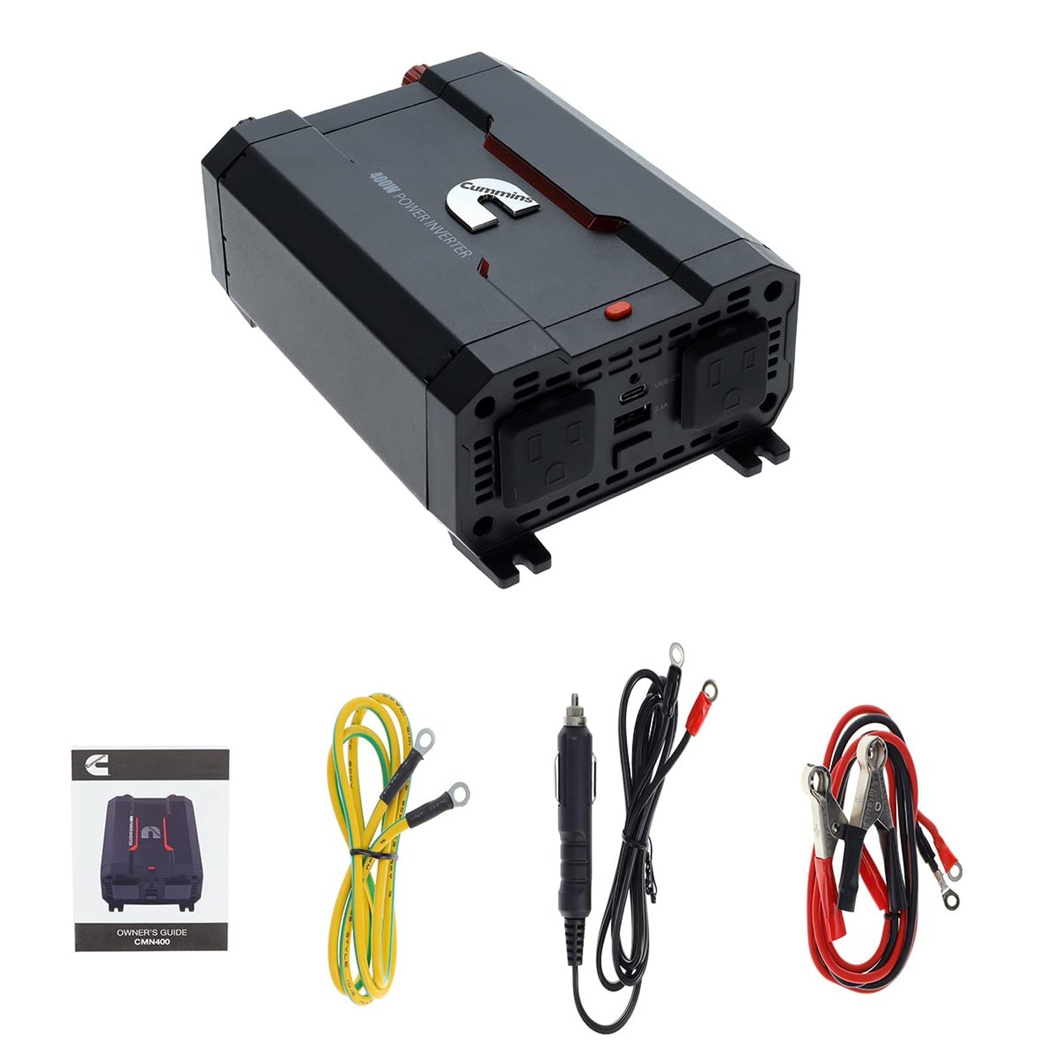 Cummins CMN400 400 Watt Car Inverter DC 12 Volts to 110 Volts AC Converter (F…