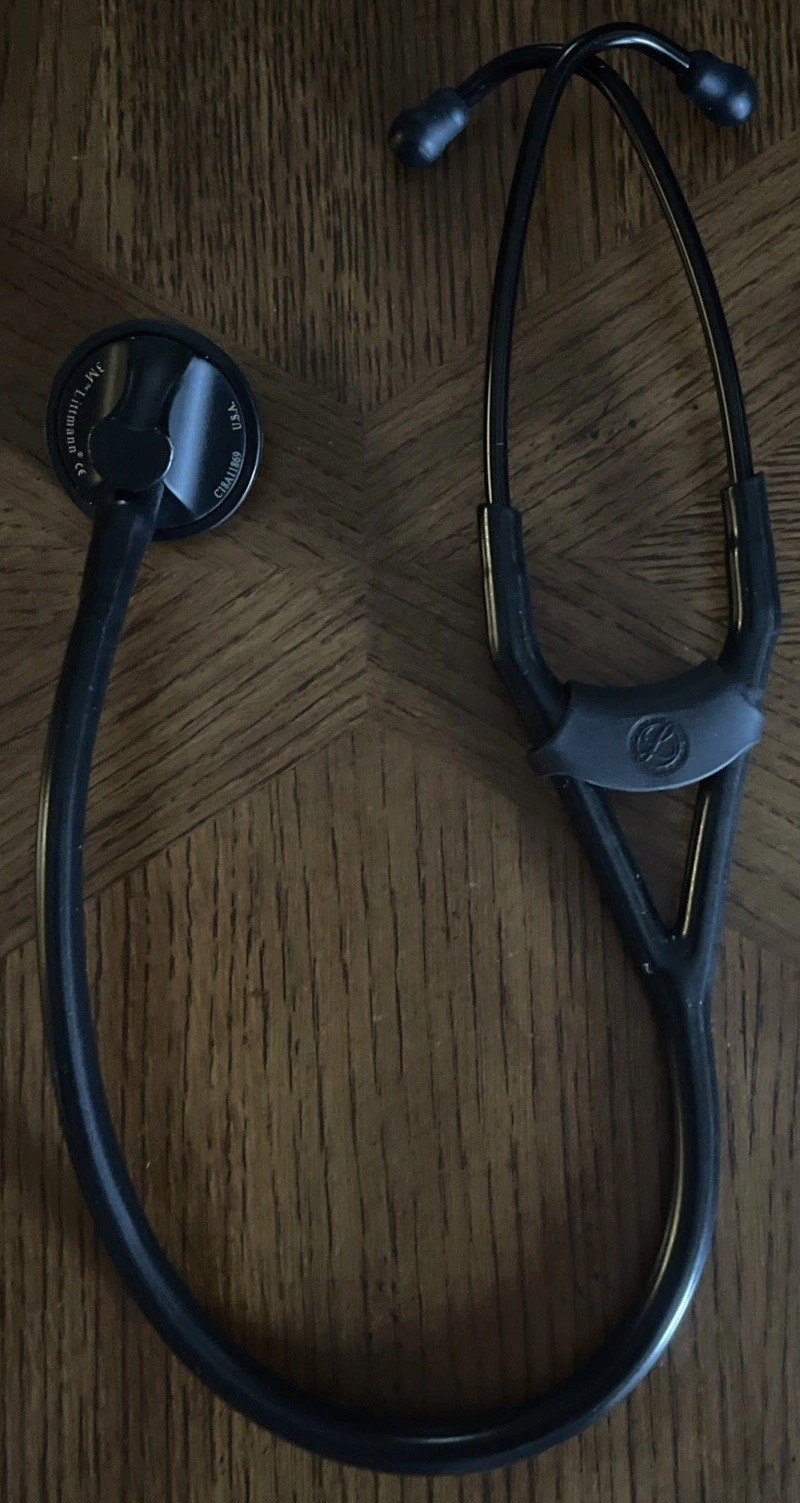 3M Master Cardiology Stethoscope, Stainless Steel with Black-Finish Chestpiece!