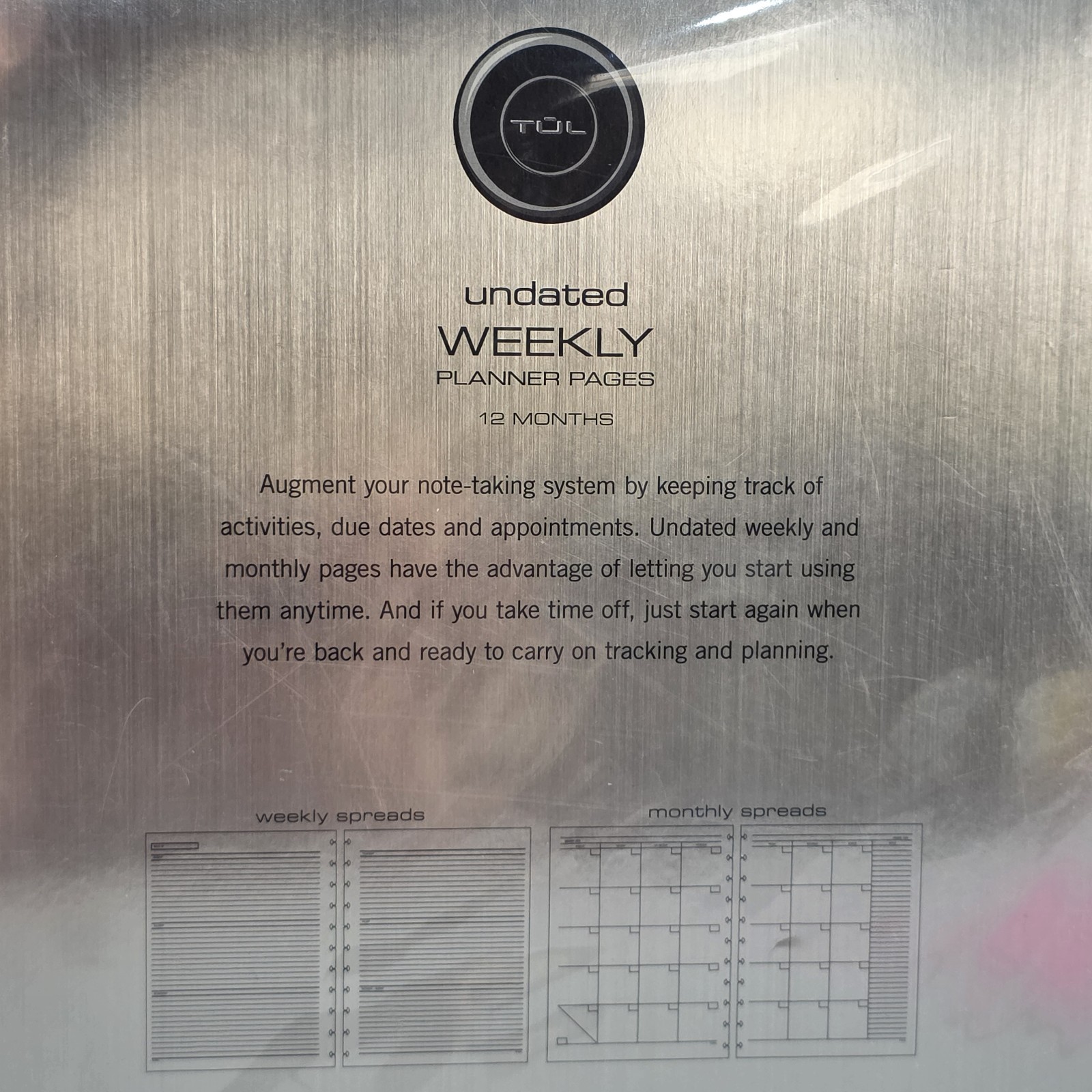 TUL Custom Note-Taking System Undated Weekly Planner Pages – 12 Months Opened