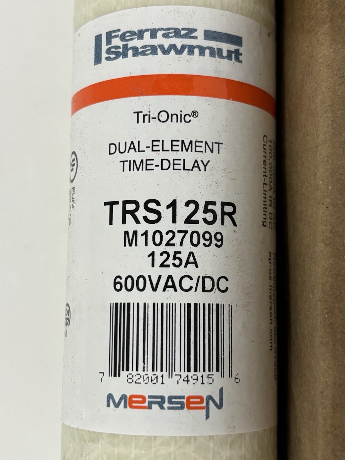 Ferraz Shawmut Duel Time Delay TRS125R M1027099 125A 600VAC/DC Fuse