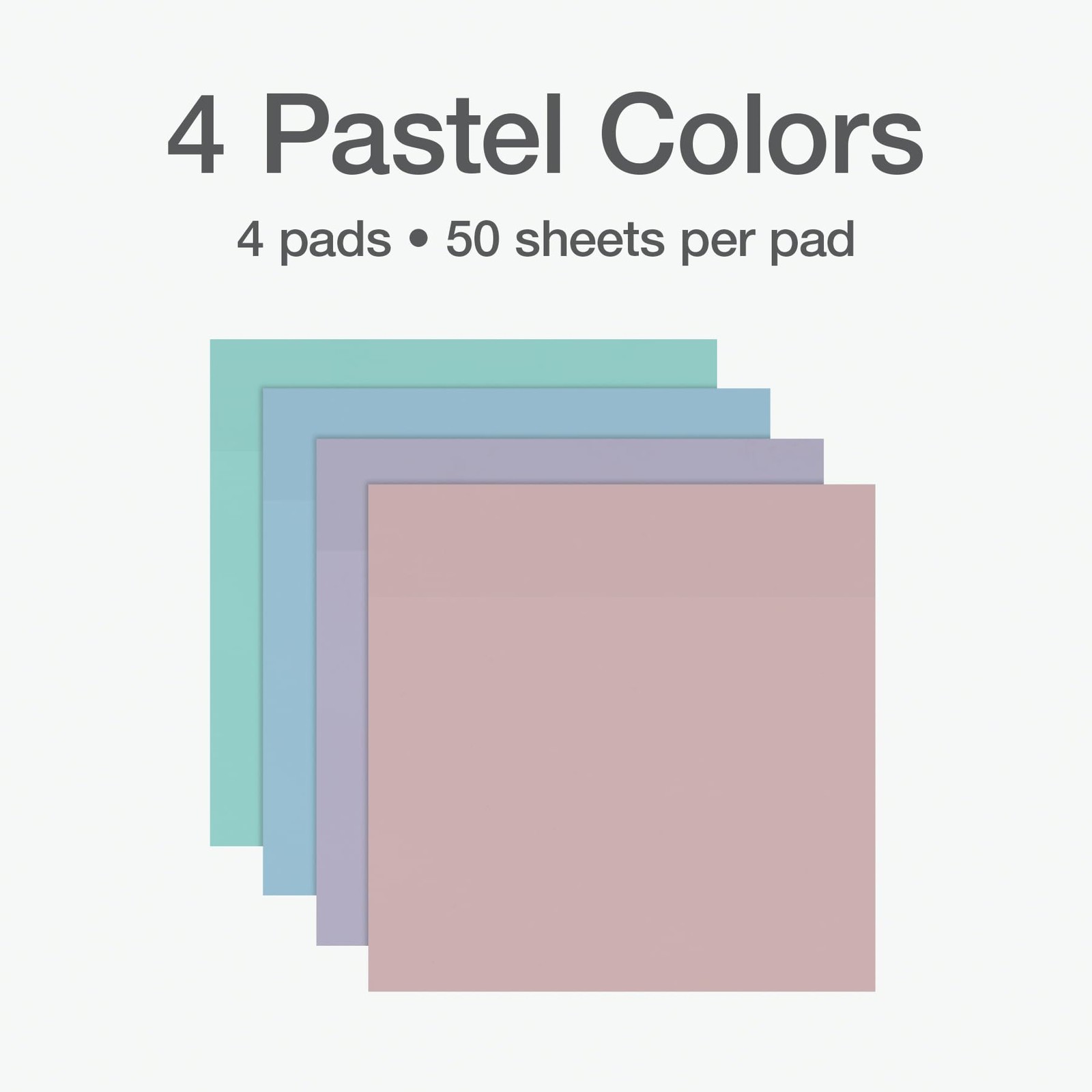 Redi-Tag Translucent Sticky Notes, Transparent Self-Stick 4 pack, Pastel