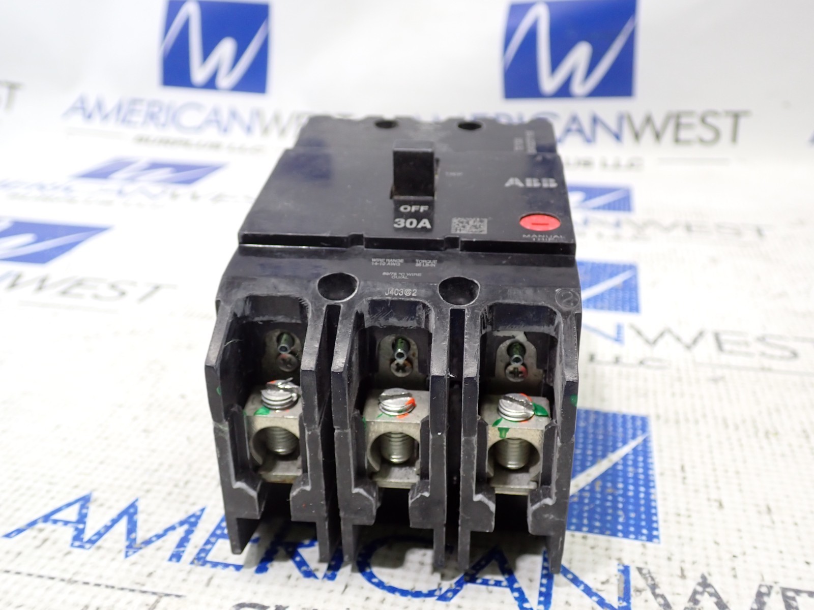 ABB TEY330 3 Pole 30 Amp 480Y/277 Volt Bolt On Type TEY Circuit Breaker – Tested