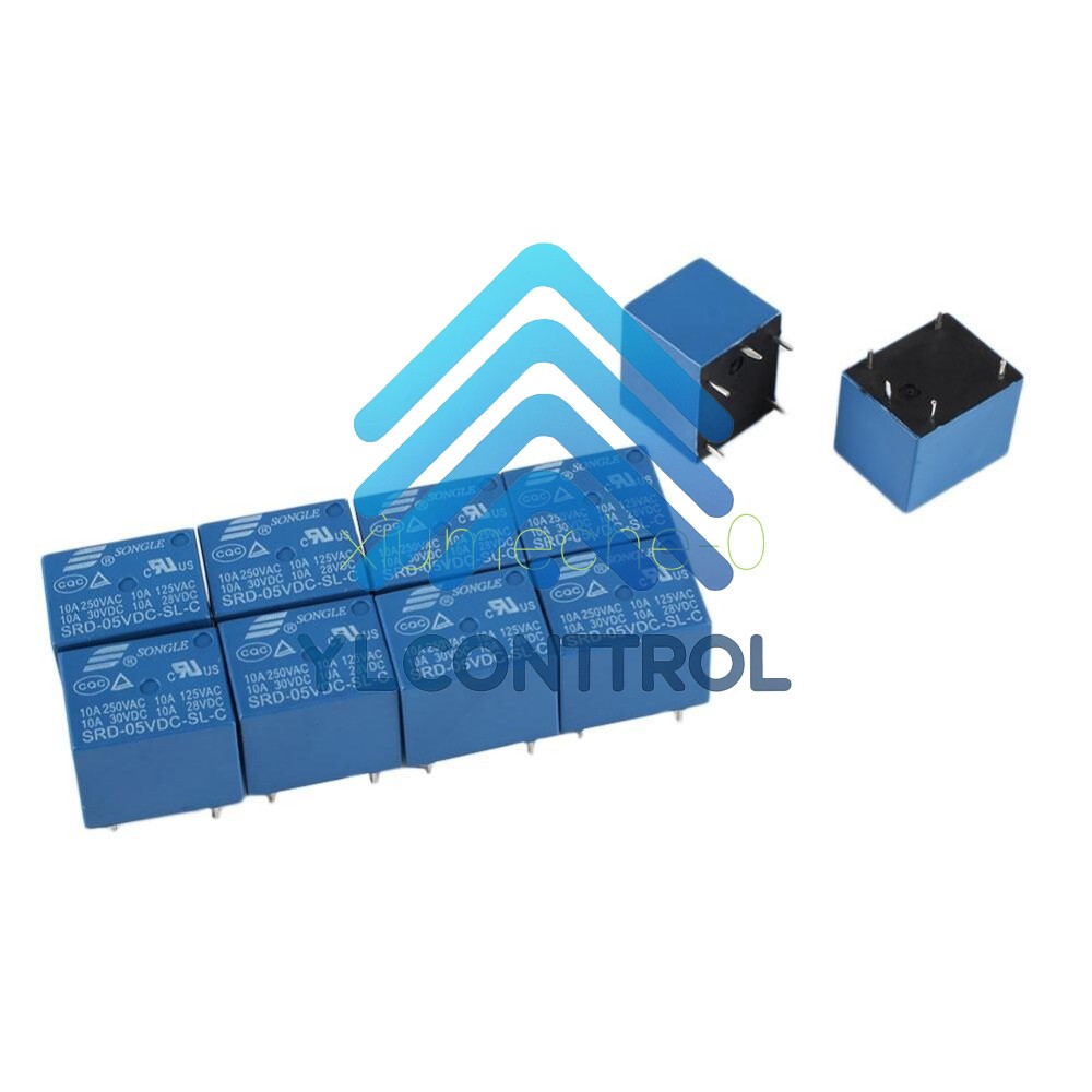 10pcs Mini Power Relay 5V DC SRD-5VDC-SL-C SRD-5VDC-SL-C PCB