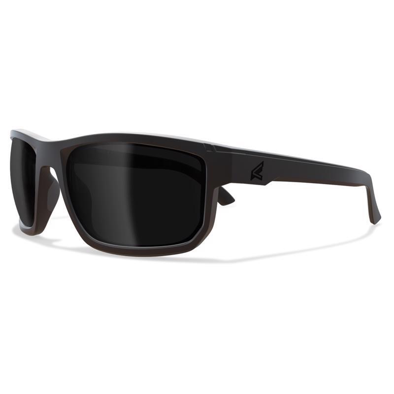 Edge Eyewear Defiance Anti-Fog Polarized Wayfarer Safety Glasses Smoke Lens Blac